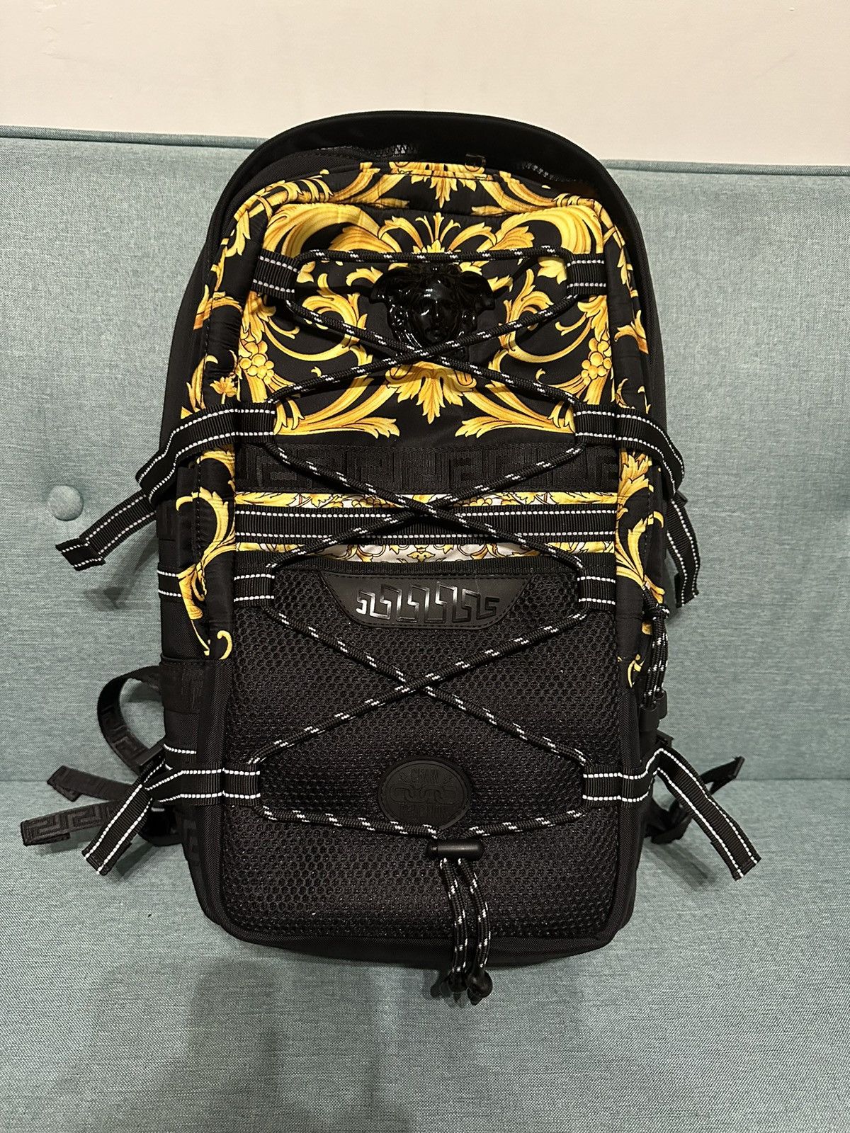 image of Versace “Chain Reaction” Backpack in Black, Men's