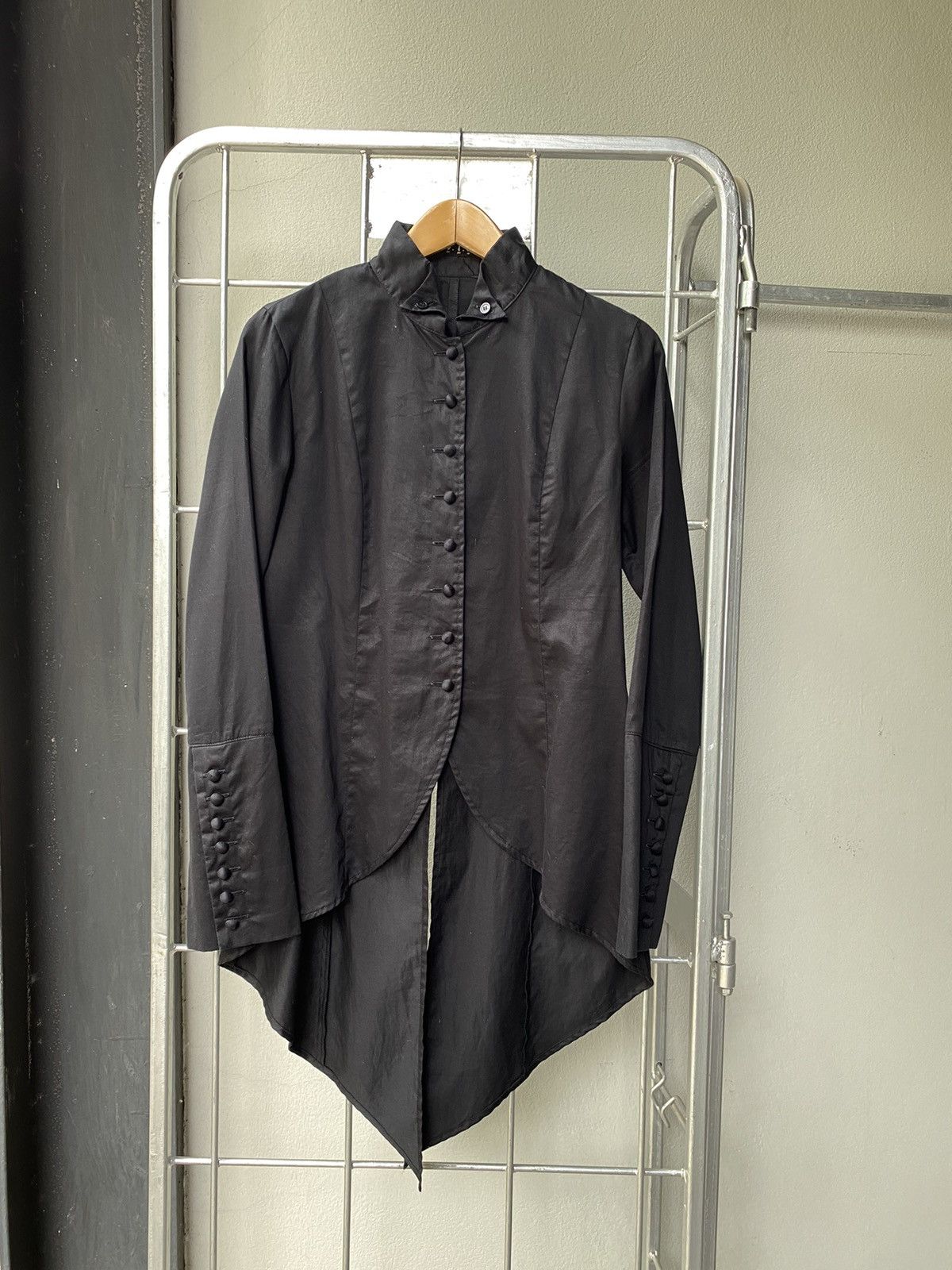 B.P.N Black Peace Now Mandarin black punk shirt.