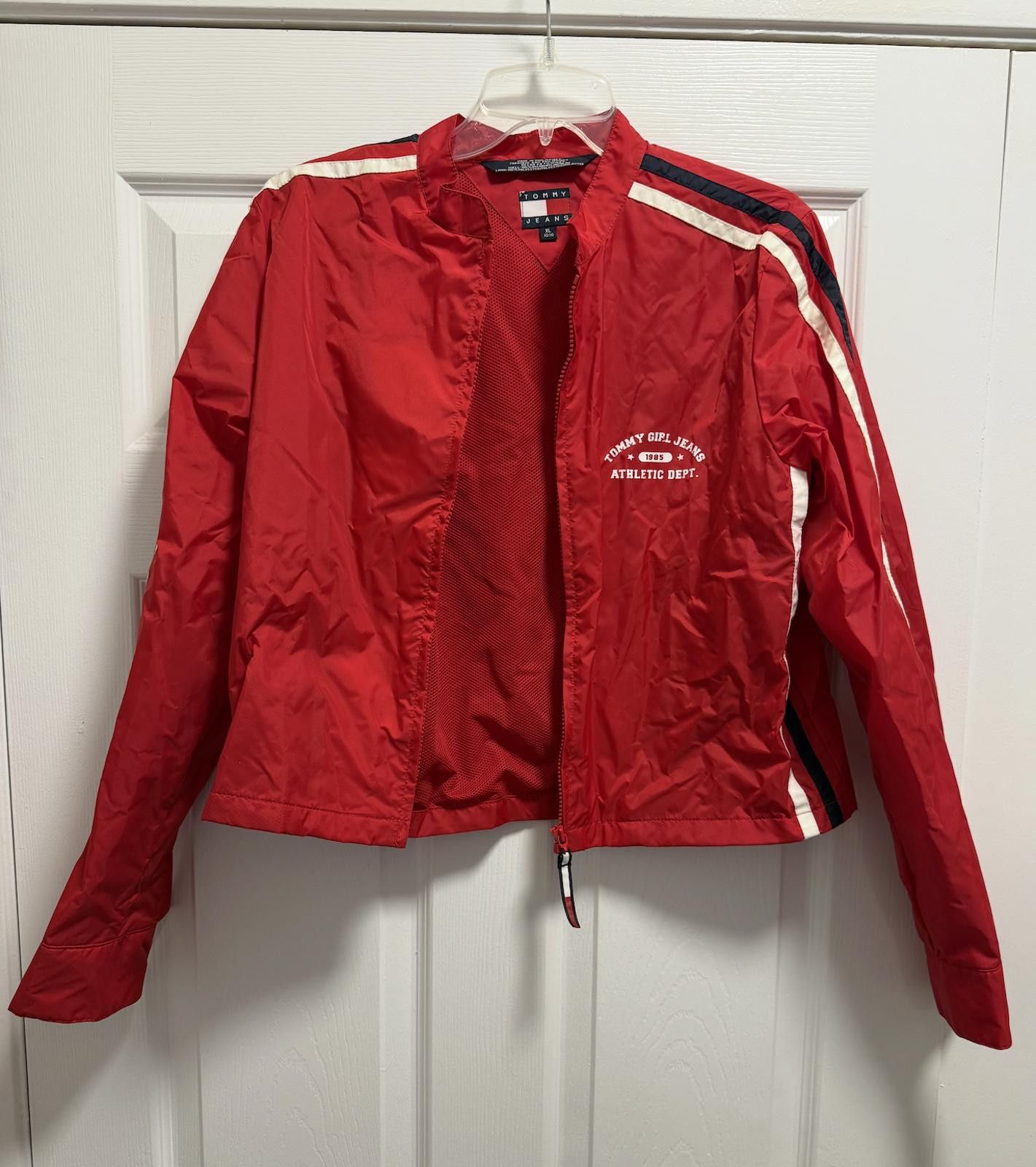 Tommy Jeans Tommy Jeans Red Track Jacket XL Athletic Dept Vintage Size XL / US 12-14 / IT 48-50 - 1 Thumbnail