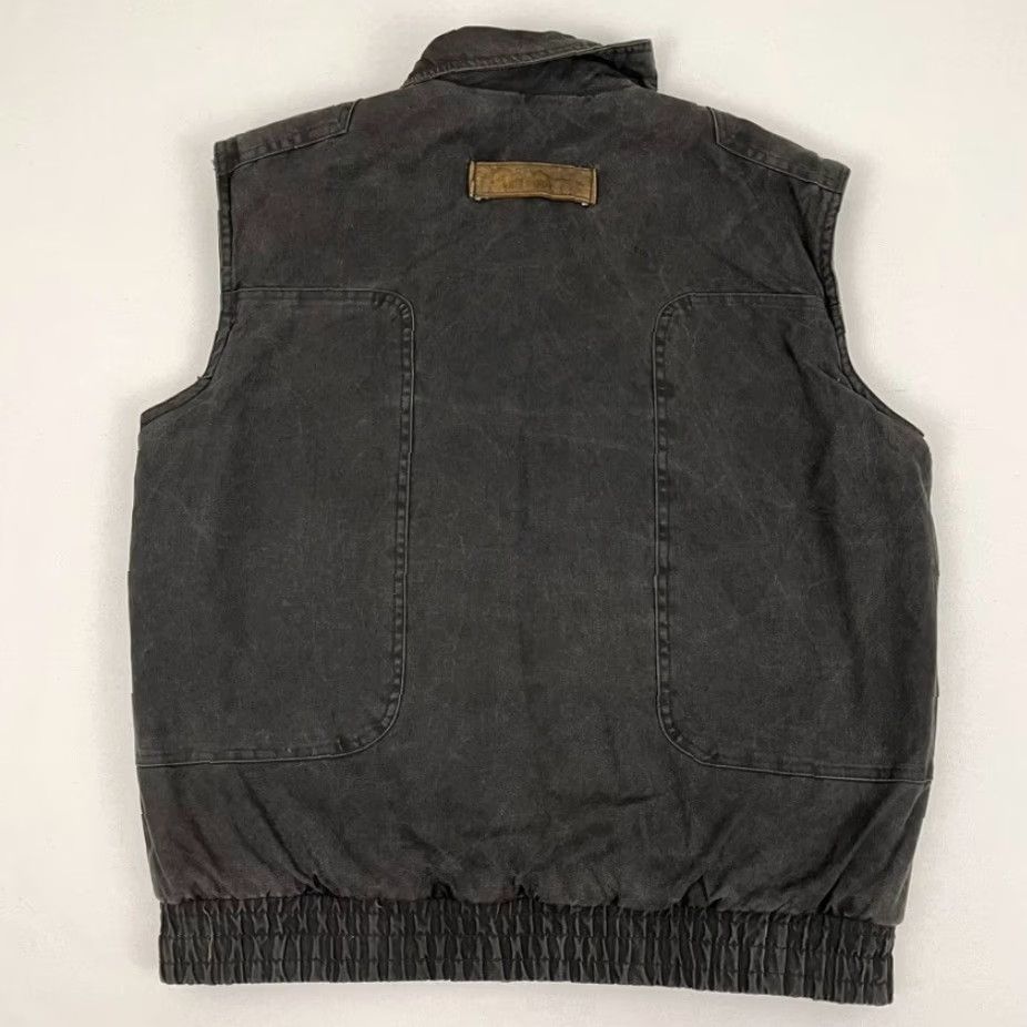Vintage Woodland Vest Adult Mens Medium Gray Canvas Leather Trim Workwear Barn Chore 90s Size US M / EU 48-50 / 2 - 7 Thumbnail