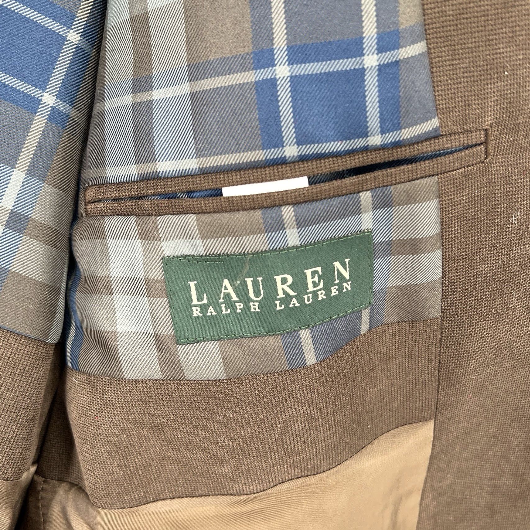 Ralph Lauren Lauren Ralph Lauren Blazer Sport Coat Men Brown 42L Faux Suede Long Solid Single-Breasted 2 Piece Mens Size 42R - 5 Thumbnail