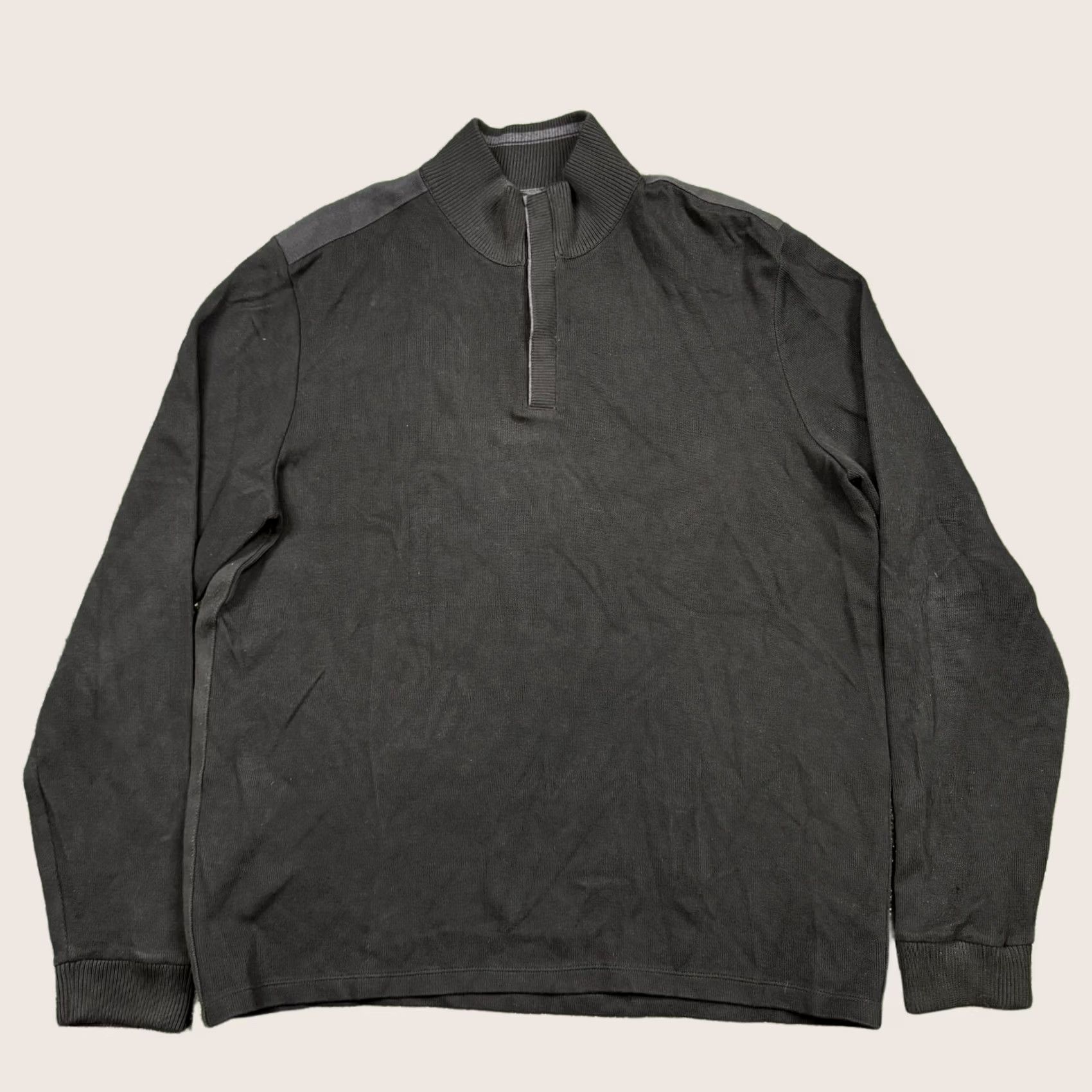 Hugo Boss Hugo Boss Sweatshirt Mens XL Black Pullover Snap Stretch Logo Knit Cotton Pullover Regular Long Sleeve Body Mens Size US XL / EU 56 / 4 - 1 Thumbnail