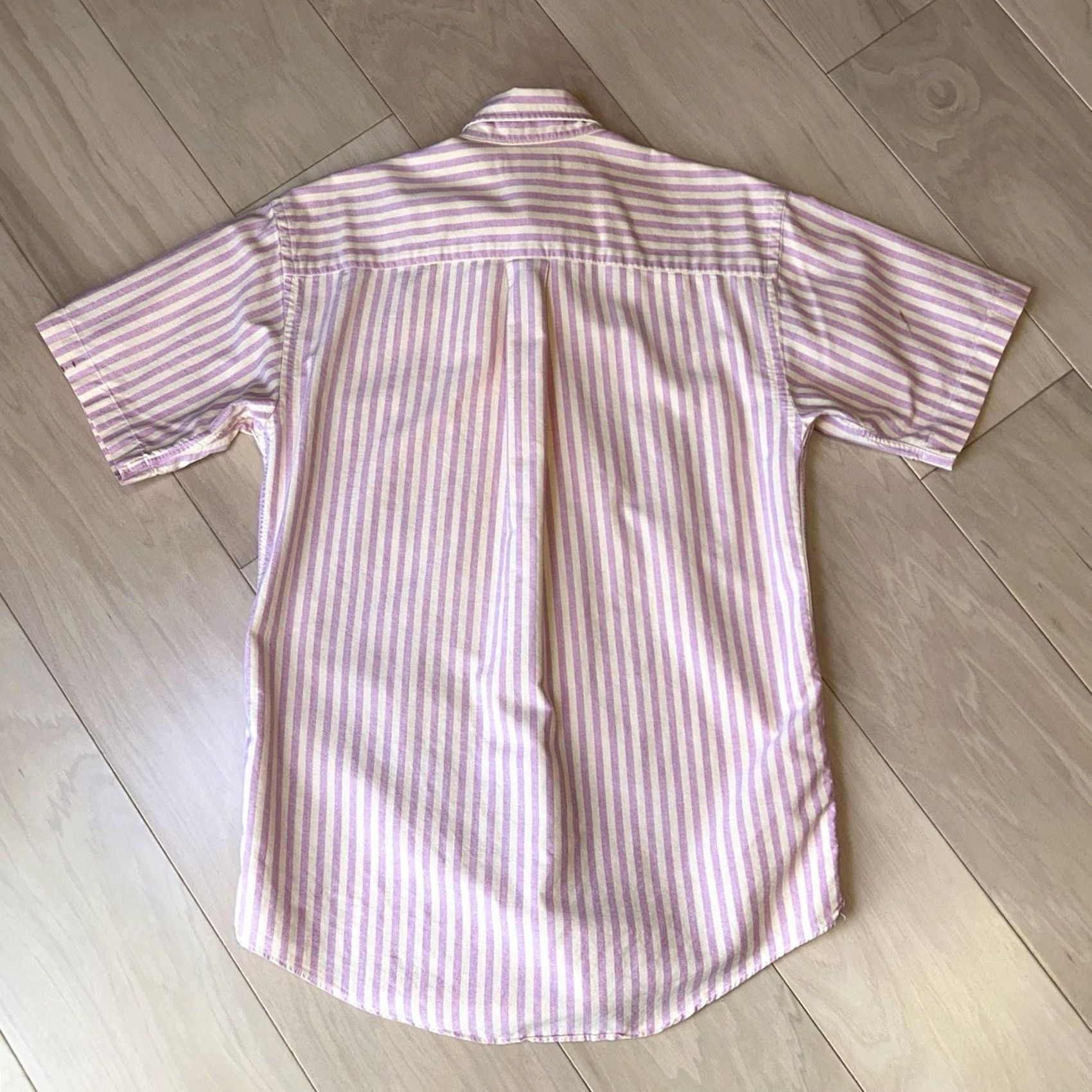 Vintage VINTAGE L.L. Bean Button-Down Shirt Striped Short Sleeve Men’s Small Cream / Pink Knit Cotton Regular Pockets 90s Theme Mens Size US S / EU 44-46 / 1 - 3 Thumbnail