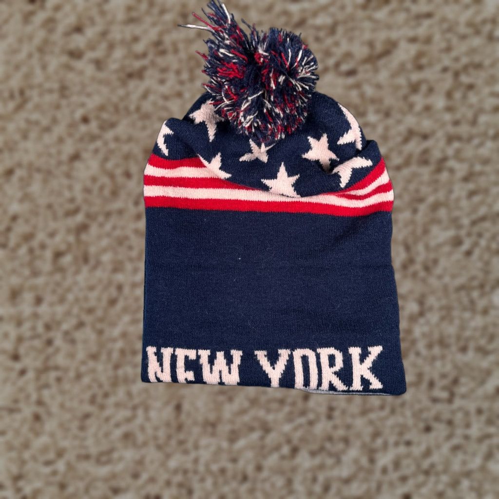 Vintage Unbranded Beanie Adult One Size Blue Red USA Flag Knit Lined Acrylic Hat Mens Size US M / EU 48-50 / 2 - 1 Thumbnail