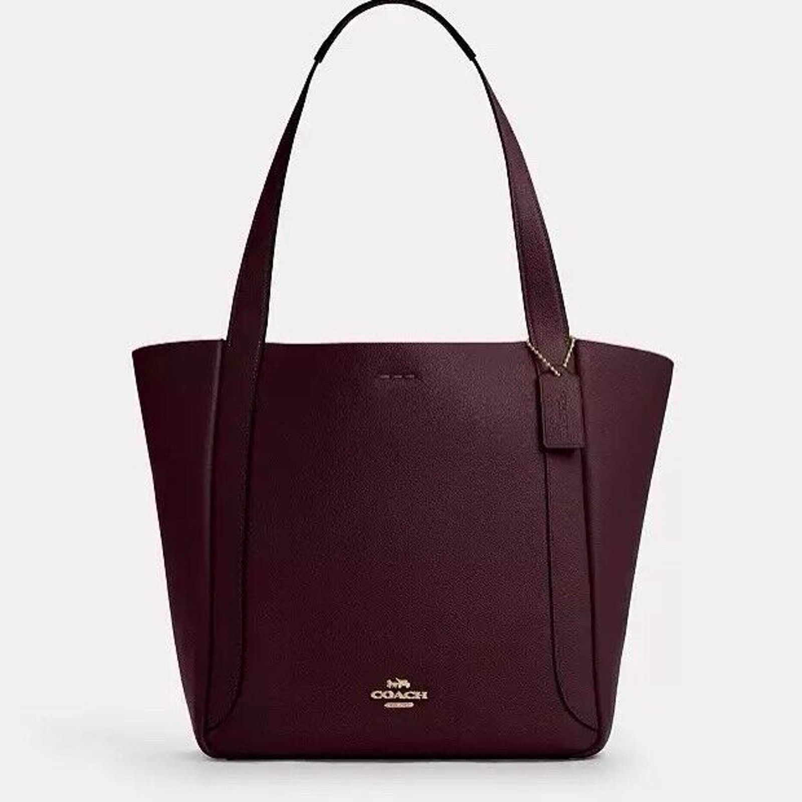Coach NWT COACH Hadley Tote Bag CV996 Pebbled Leather/Gold/Merlot Size ONE SIZE - 9 Thumbnail
