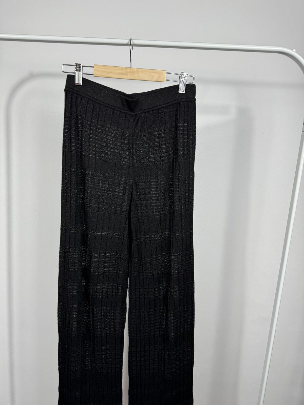 Other Falconeri Black Pleated Wide Leg Pants Shiny Knit Trousers S Size 28" / US 6 / IT 42 - 3 Thumbnail