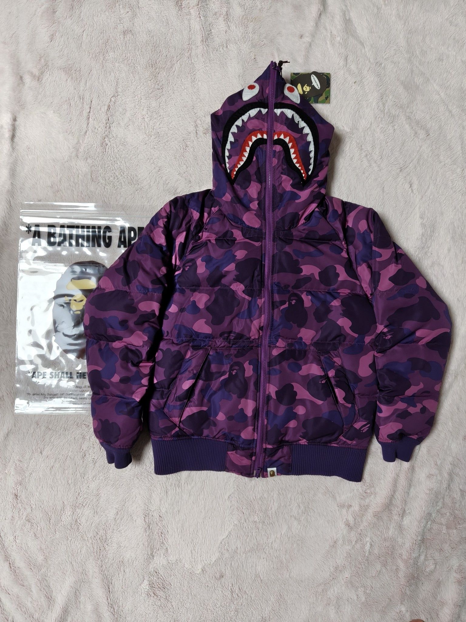 Bape A BATHING APE Purple Camo Shark Jacket Size M Size US M / EU 48-50 / 2 - 1 Thumbnail