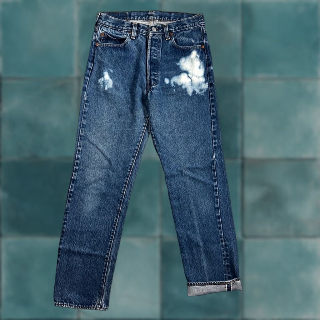 Levi's VINTAGE Levi's 501 XX Jeans - Levis 501 Vintage 80s Redline Selvedge USA Bleach Wash 30x34 Act 28x30 - Denim, Blue, Button Size US 30 / EU 46 - 1 Thumbnail