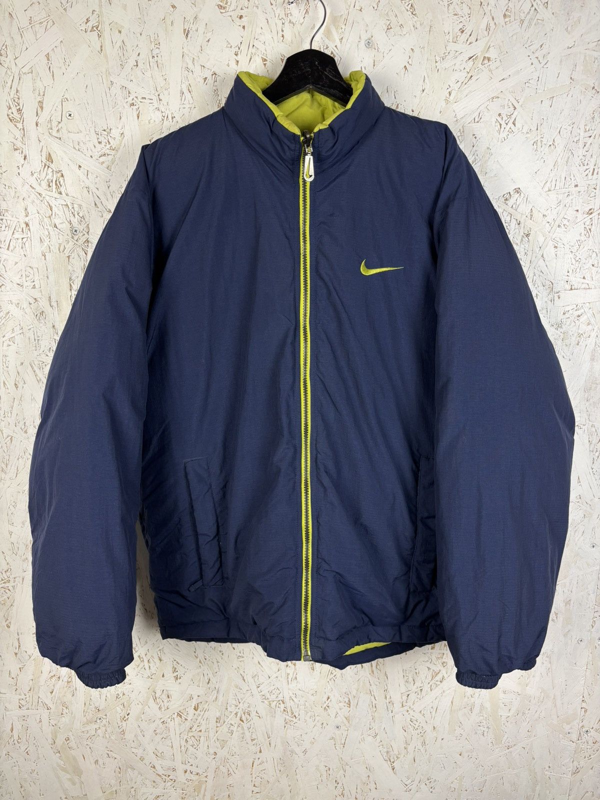90s/00s Vintage Nike Reversible Puffer Down Jacket Blue M