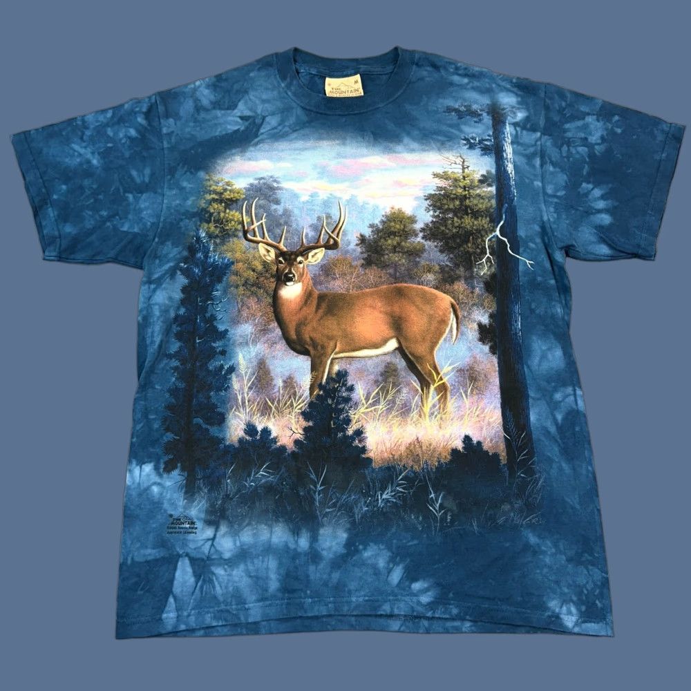 The Mountain VINTAGE The Mountain Shirt Mens M Tie Dye Deer Buck Wildlife Deadstock Y2K Shirt Mens Blue 90s Animals Nature USA Size US M / EU 48-50 / 2 - 1 Thumbnail