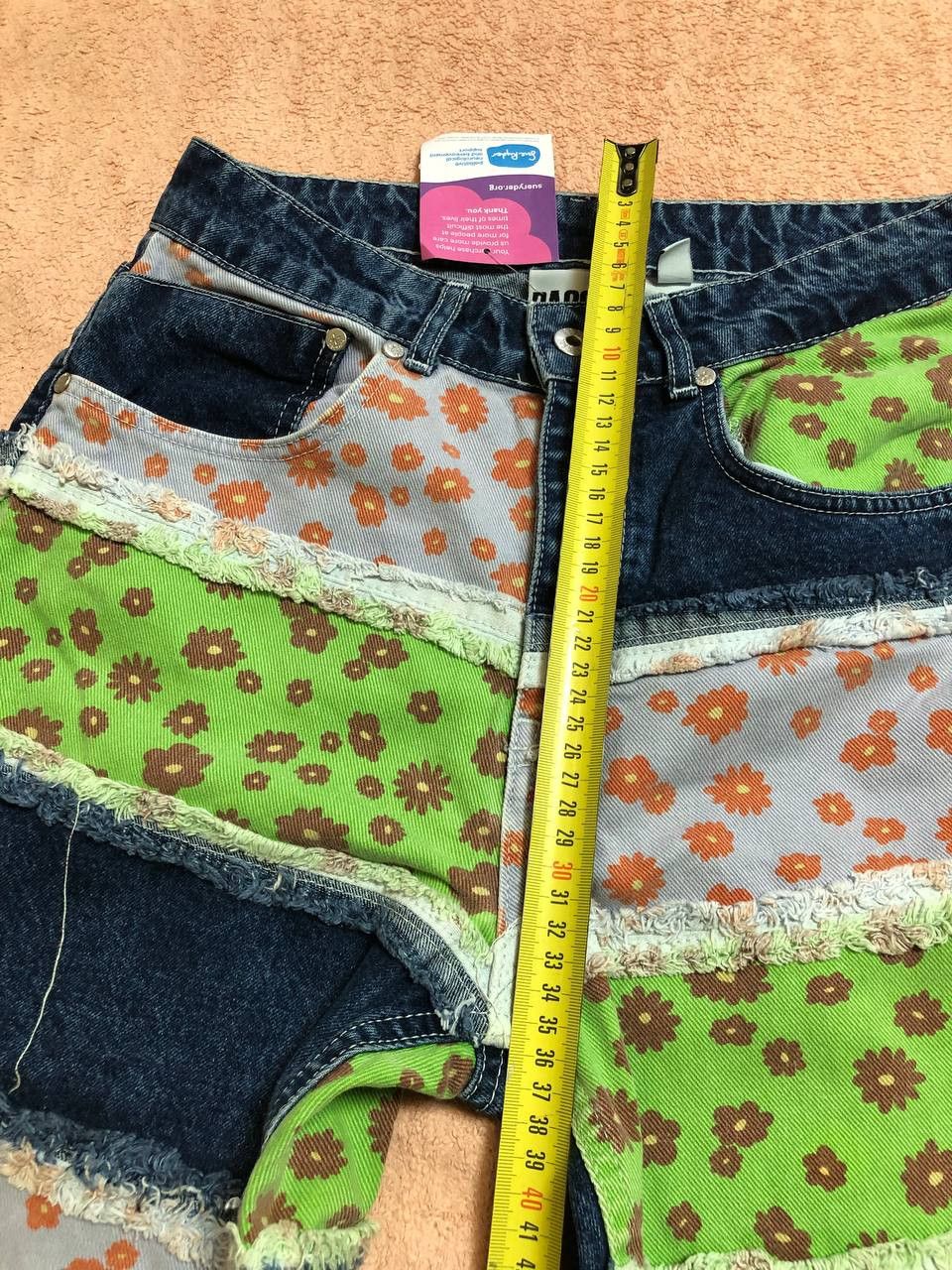 The Ragged Priest The Ragged Priest Y2K Flower Print Denim Jeans Size 28 Size 28" / US 6 / IT 42 - 10 Thumbnail