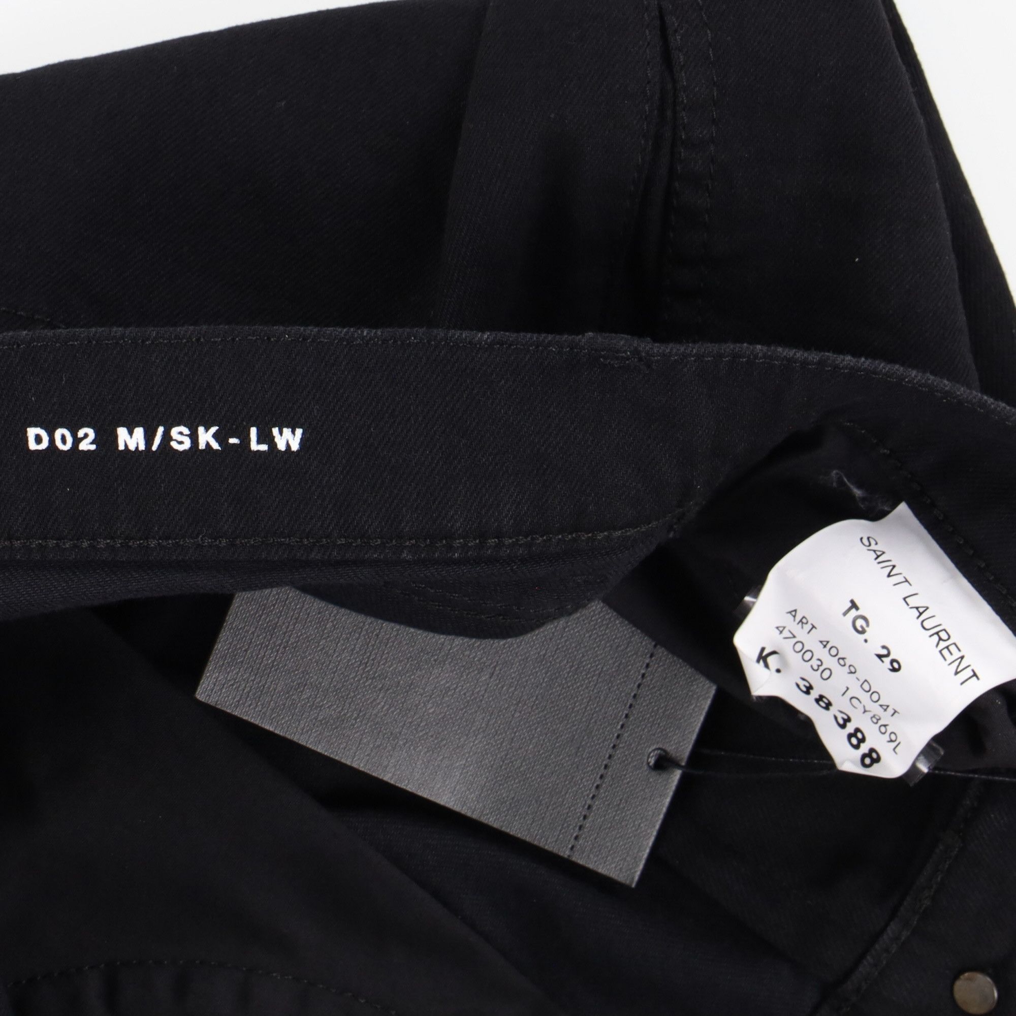 Saint Laurent Paris D02 Black Knee Ripped Skinny Jeans Size US 29 - 6 Thumbnail