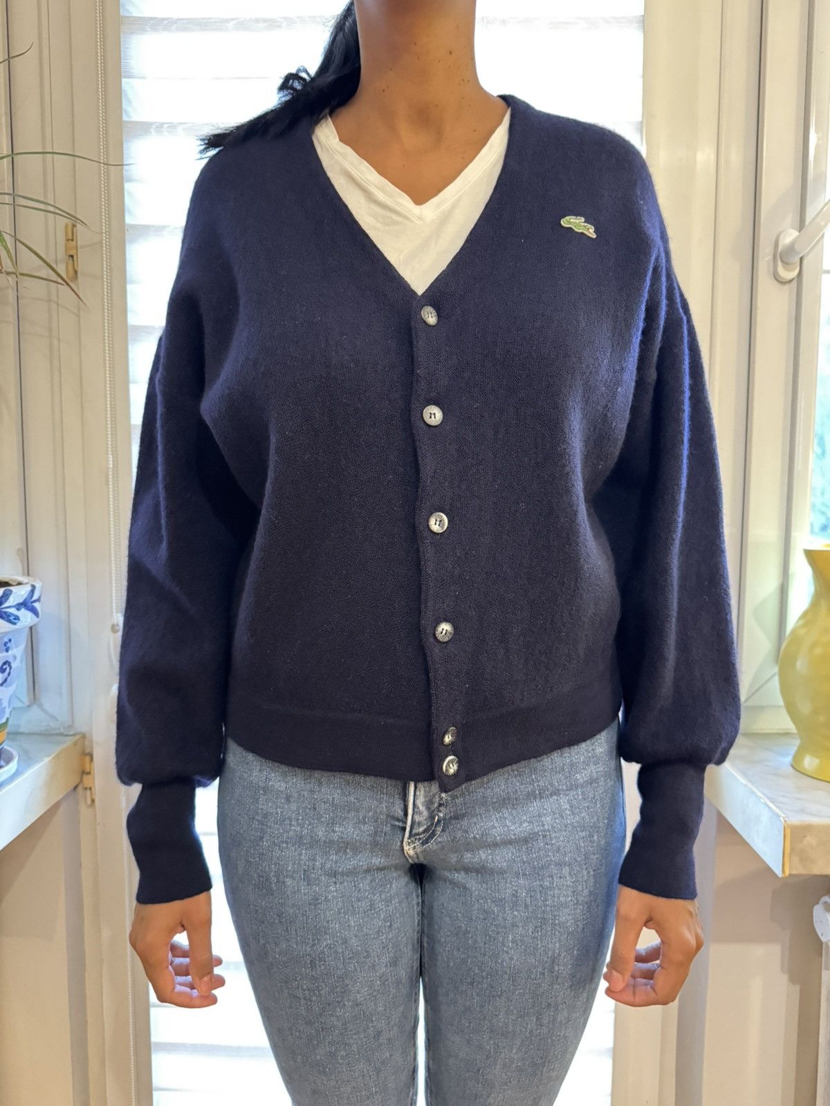 Lacoste Lacoste- Wool cardigan Vintage Size L / US 10 / IT 46 - 8 Thumbnail