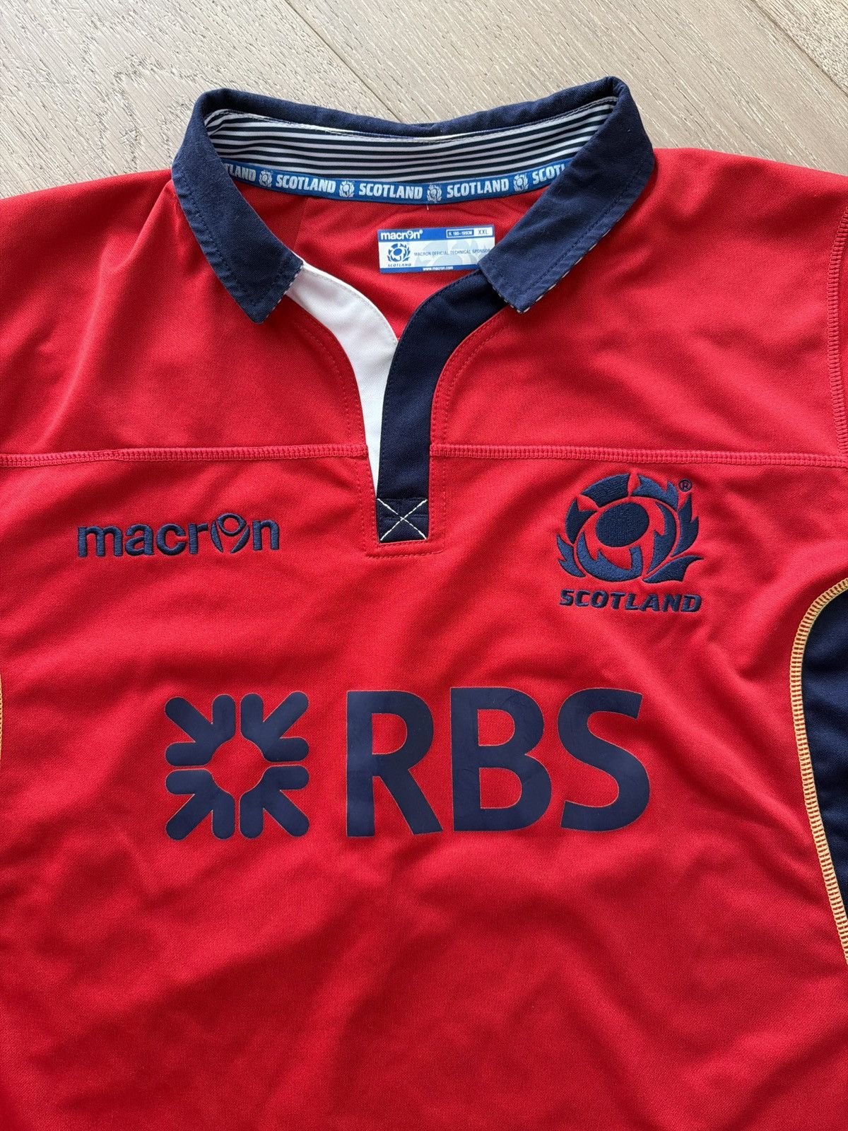 Macron Scotland 2014/15 National Rugby Jersey Size US XXL / EU 58 / 5 - 2 Thumbnail