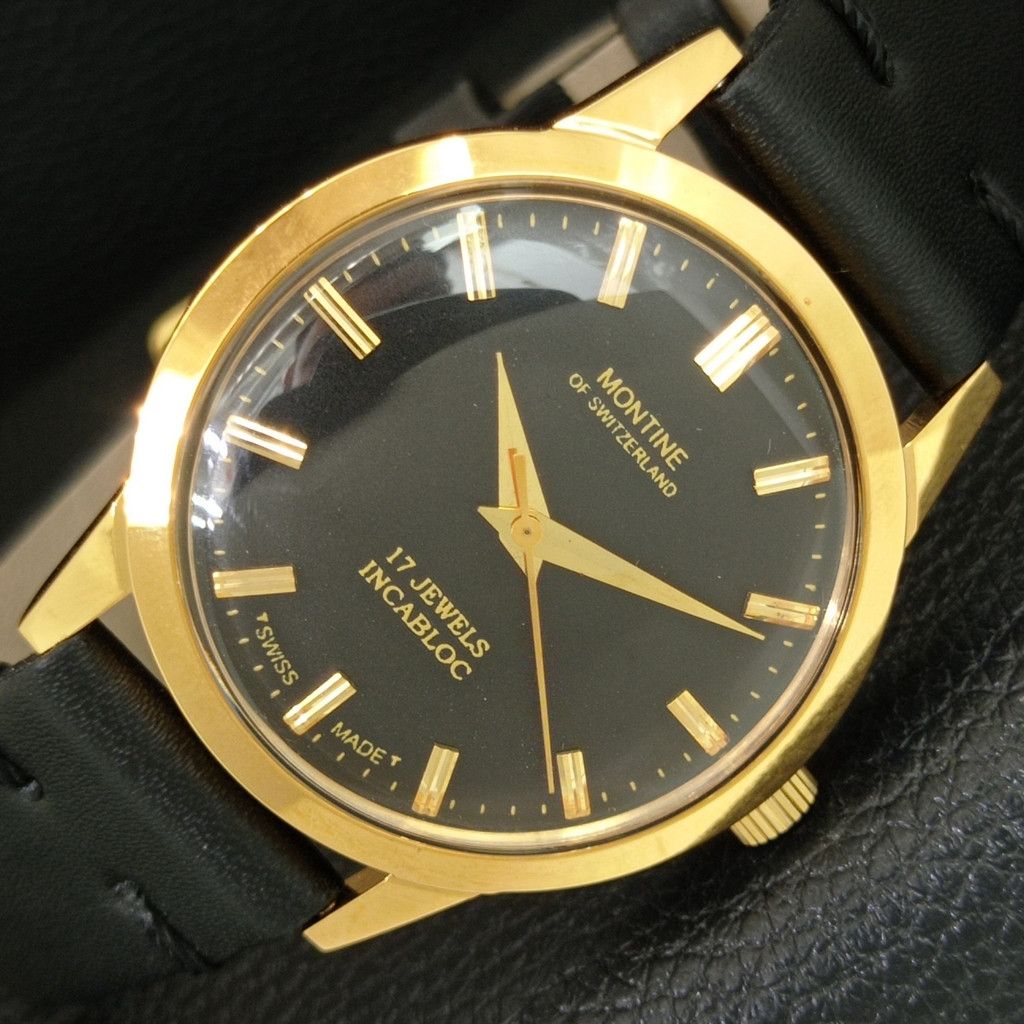 Other VINTAGE MONTINE HAND-WINDING SWISS MENS WATCH a444157 Size 38 - 1 Thumbnail