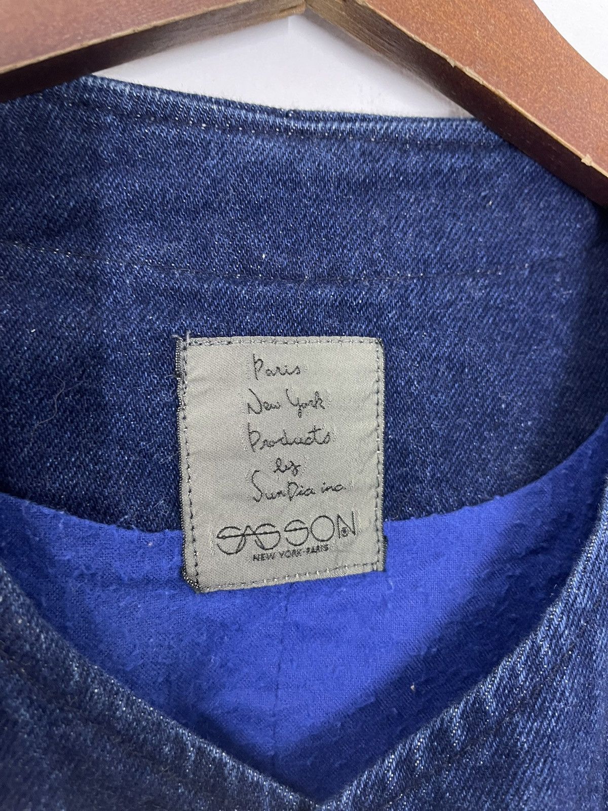 Japanese Brand VINTAGE INDIGO DENIM SASSON PARACHUTE CROP JACKET Size US M / EU 48-50 / 2 - 5 Thumbnail