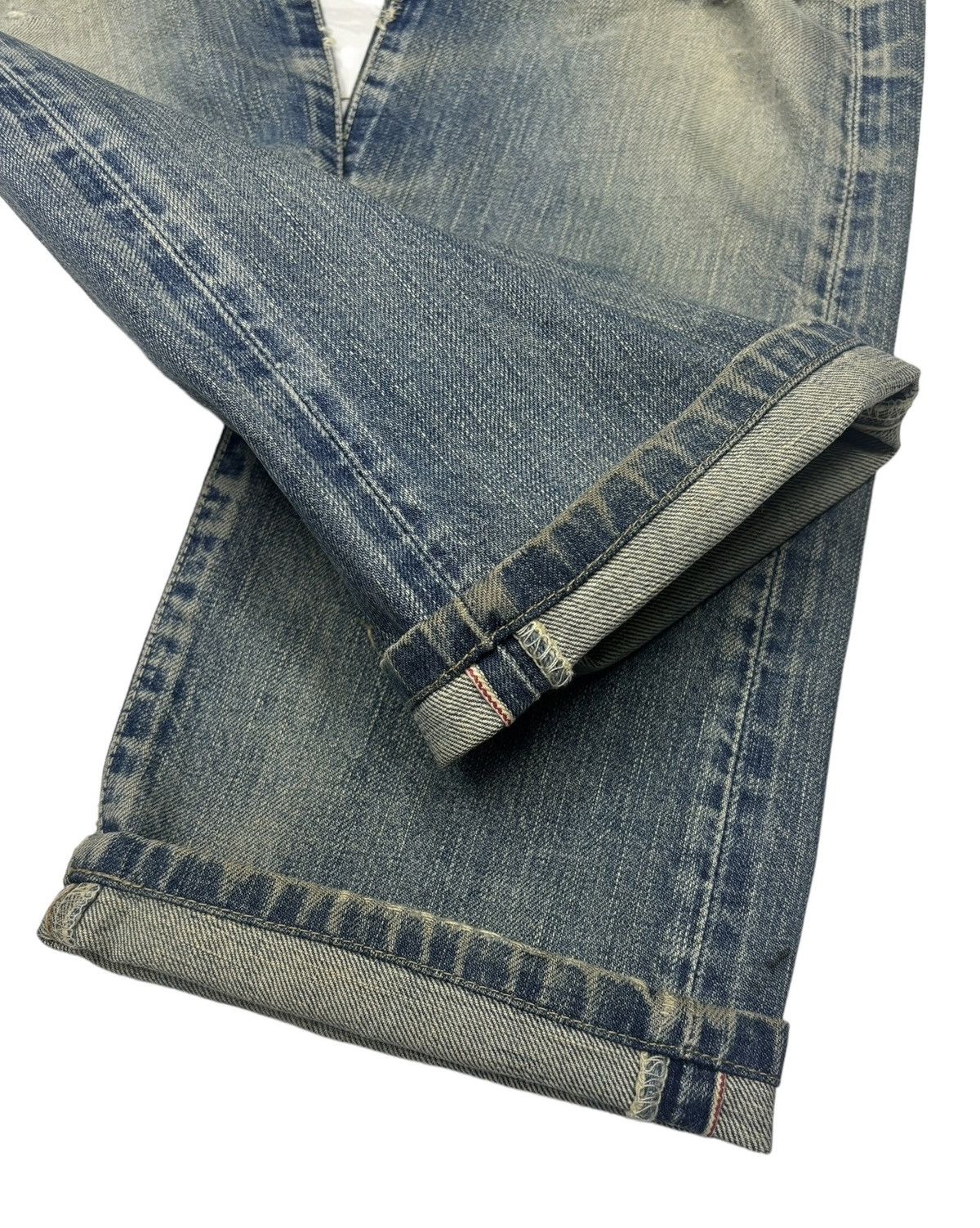 Edwin EDWIN 505sx SELVEDGE REDLINE DISTRESSED DENIM JEANS Size US 29 - 7 Thumbnail