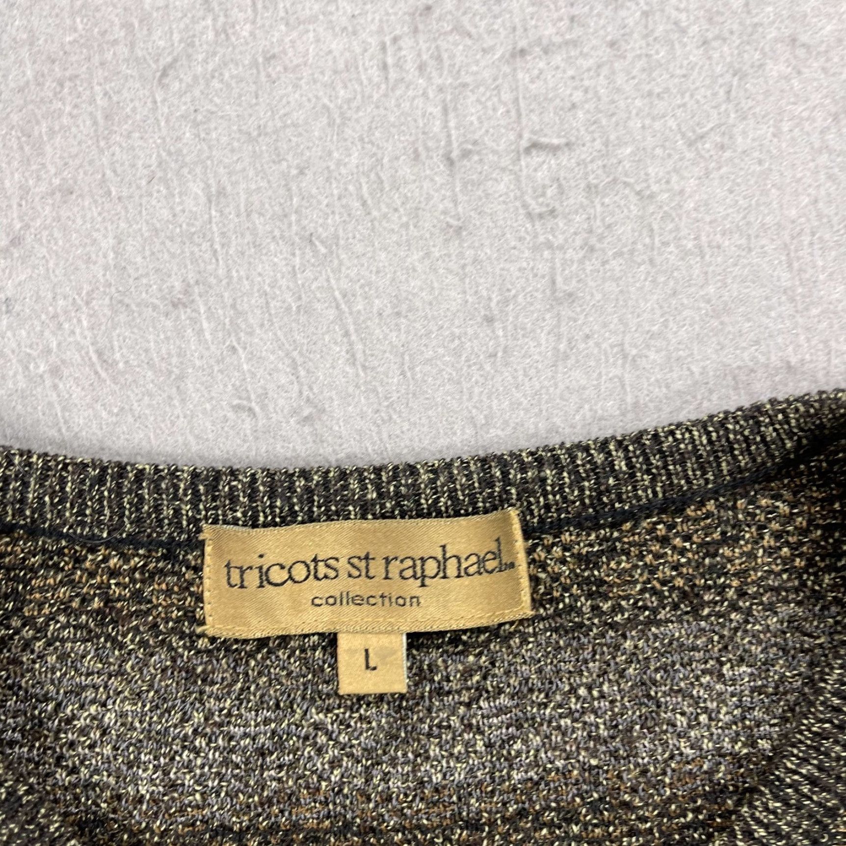 Vintage VINTAGE Tricots St Raphael Sweater Mens Large Brown Grandpa V Neck Knit 90s Size US L / EU 52-54 / 3 - 4 Thumbnail