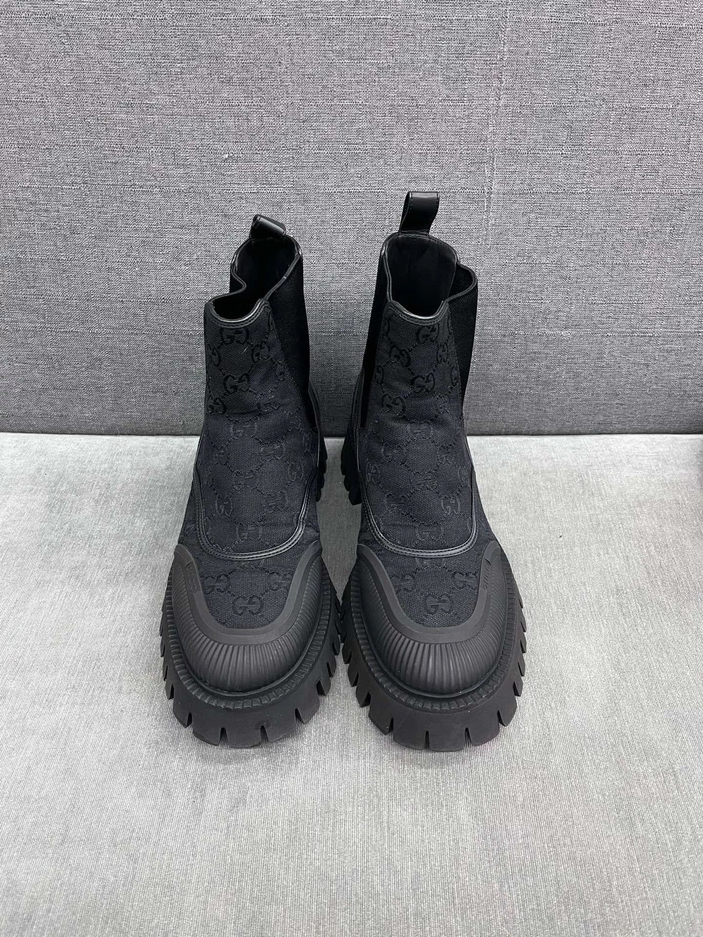 Gucci Gucci GG Monogram black short boots US 8 99 New Size US 8 / EU 41 - 2 Thumbnail