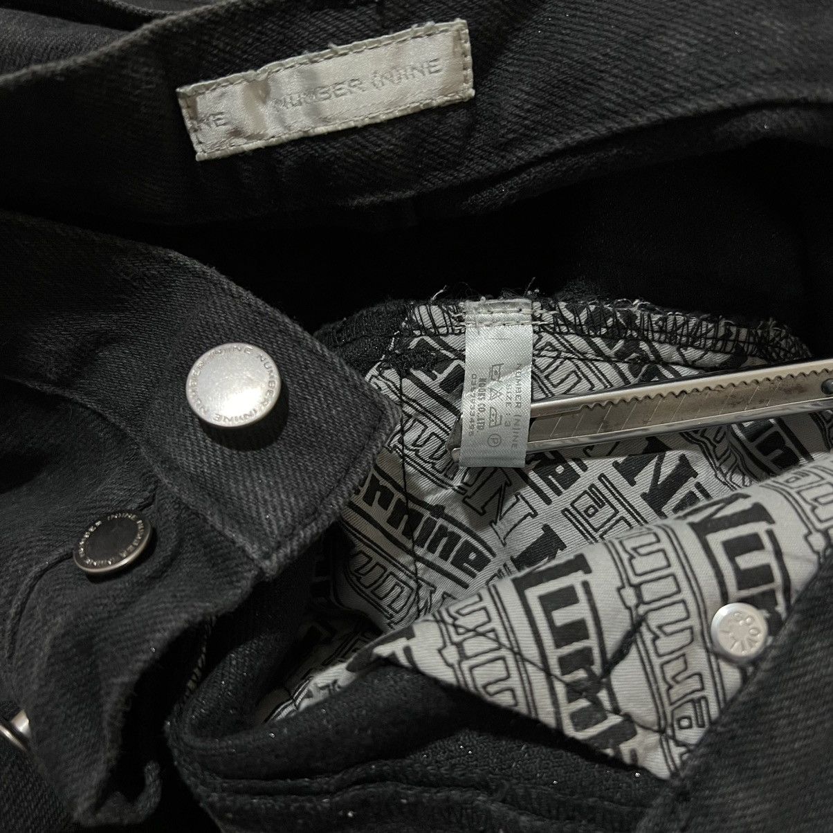 Number (N)ine SS02 Number (N)ine "Modern Age" Glitter Denim Jeans Size US 30 / EU 46 - 6 Thumbnail