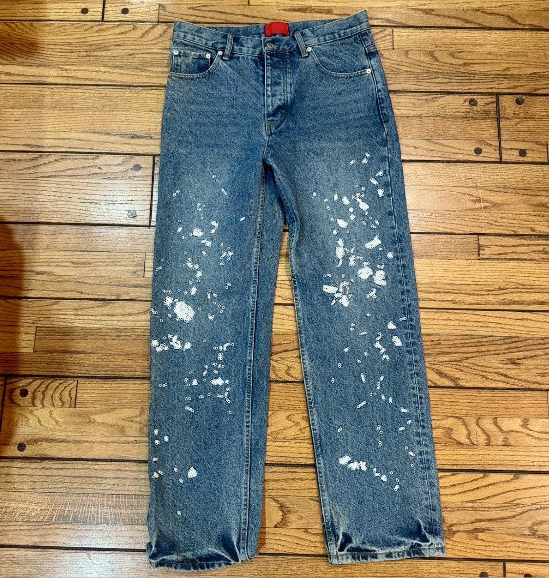 Fugazi Splatter Denim Embroidered Size US 28 / EU 44 - 1 Thumbnail