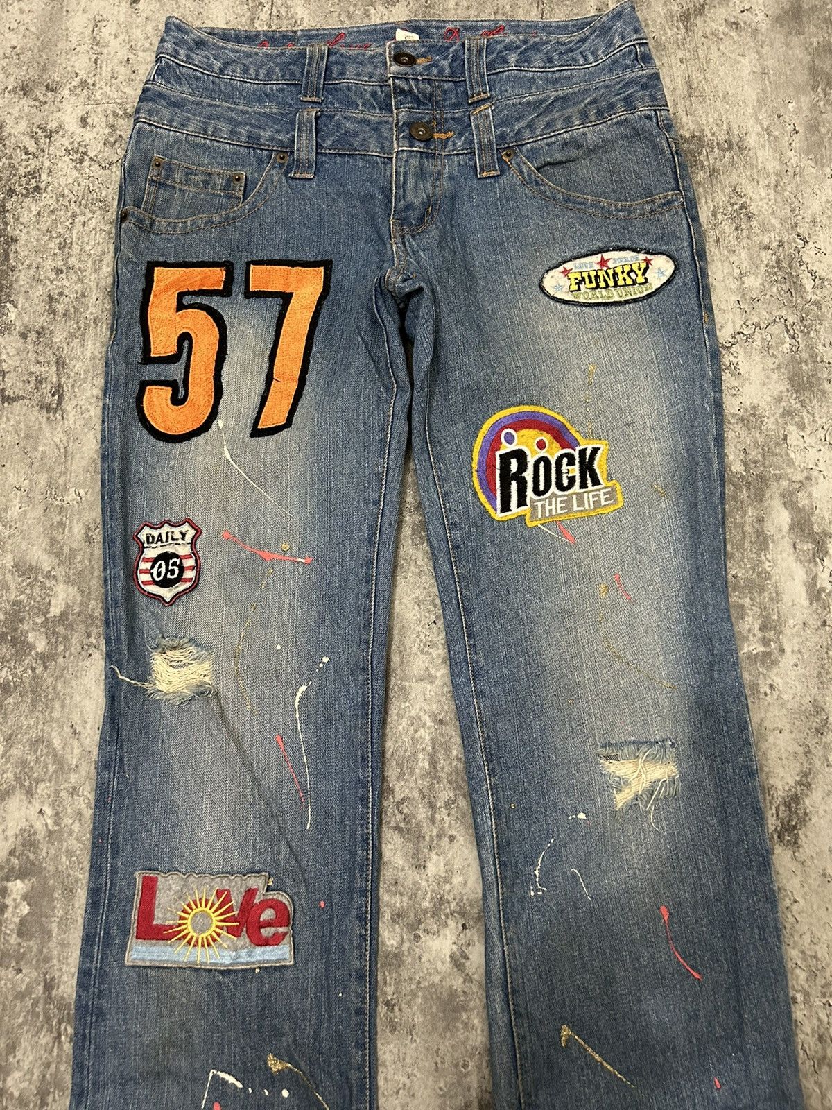Hysteric Glamour Daily News Double Waist Paint Free Scope Distressed Jeans Size US 32 / EU 48 - 4 Thumbnail