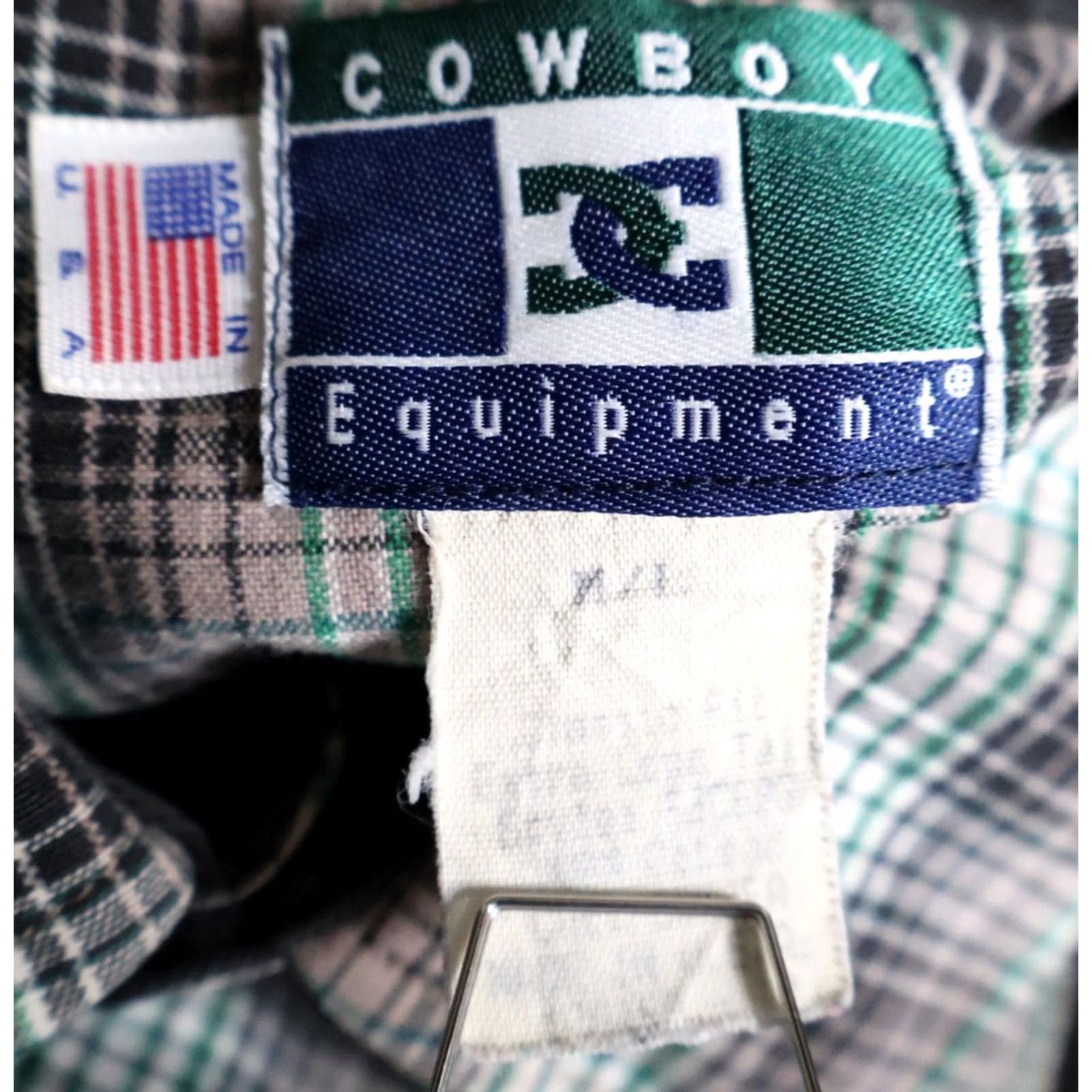 Vintage VINTAGE Cowboy Equipment Gray Green Plaid Diamond Pearl Snap Western Shirt Mens L Size US L / EU 52-54 / 3 - 3 Thumbnail