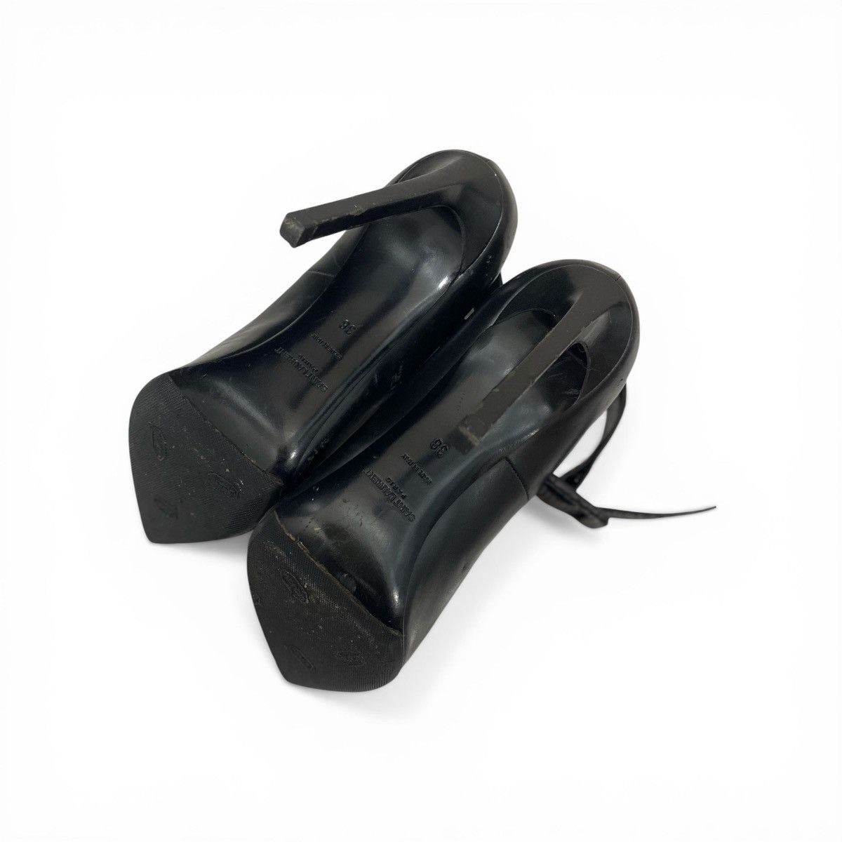 Saint Laurent Paris Saint Laurent Paris Escarpin Black Pyhton Straps Heels Size US 8 / IT 38 - 5 Thumbnail