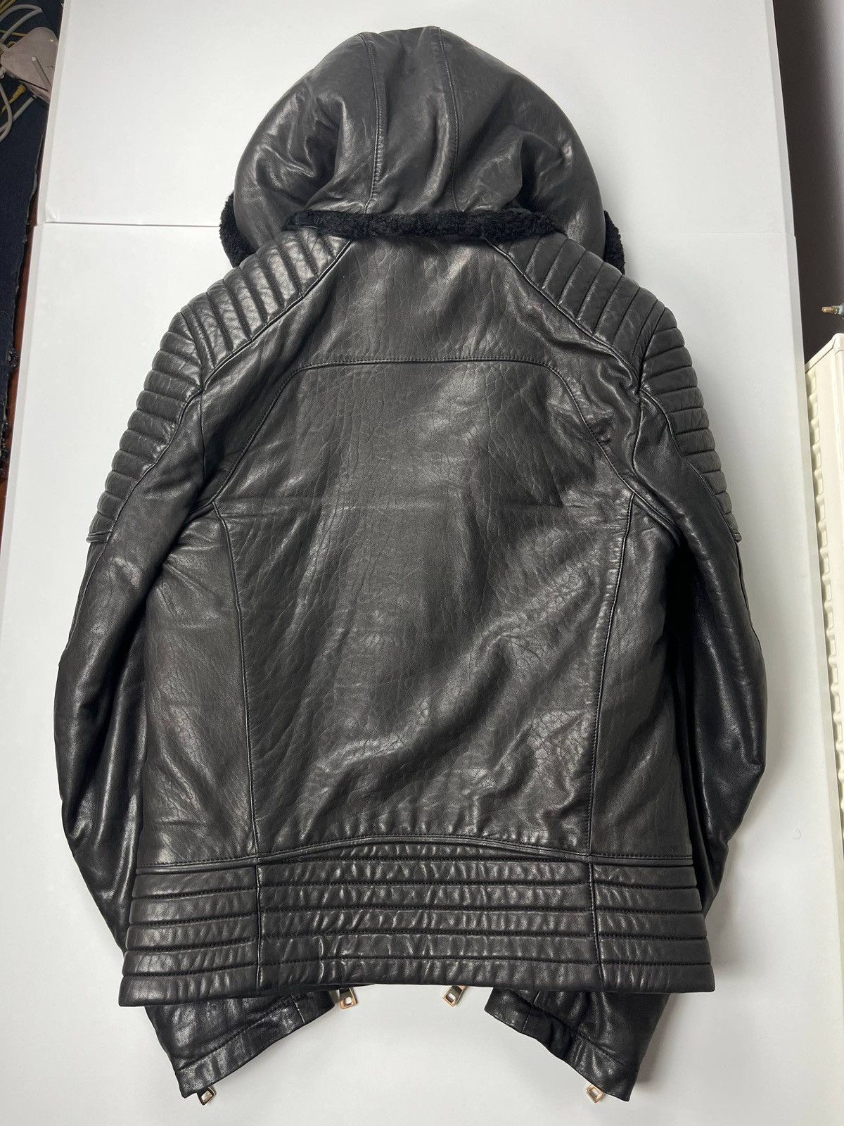 Balmain 2017 Balmain fur hooded leather jacket Size US S / EU 44-46 / 1 - 6 Thumbnail