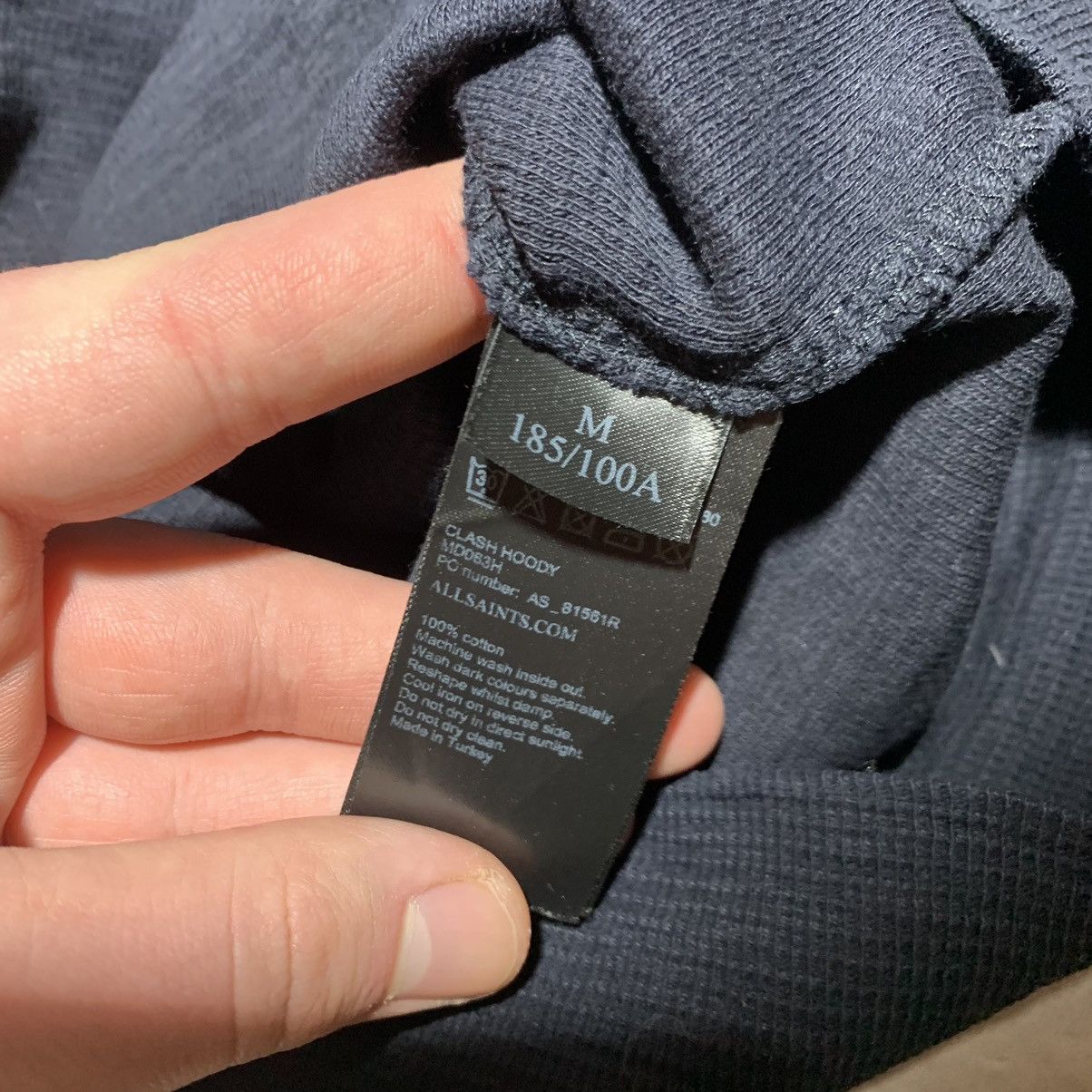 Allsaints Allsaints Raven Logo Blue Navy Zip Hoodie Sweatshirt Size US M / EU 48-50 / 2 - 5 Thumbnail