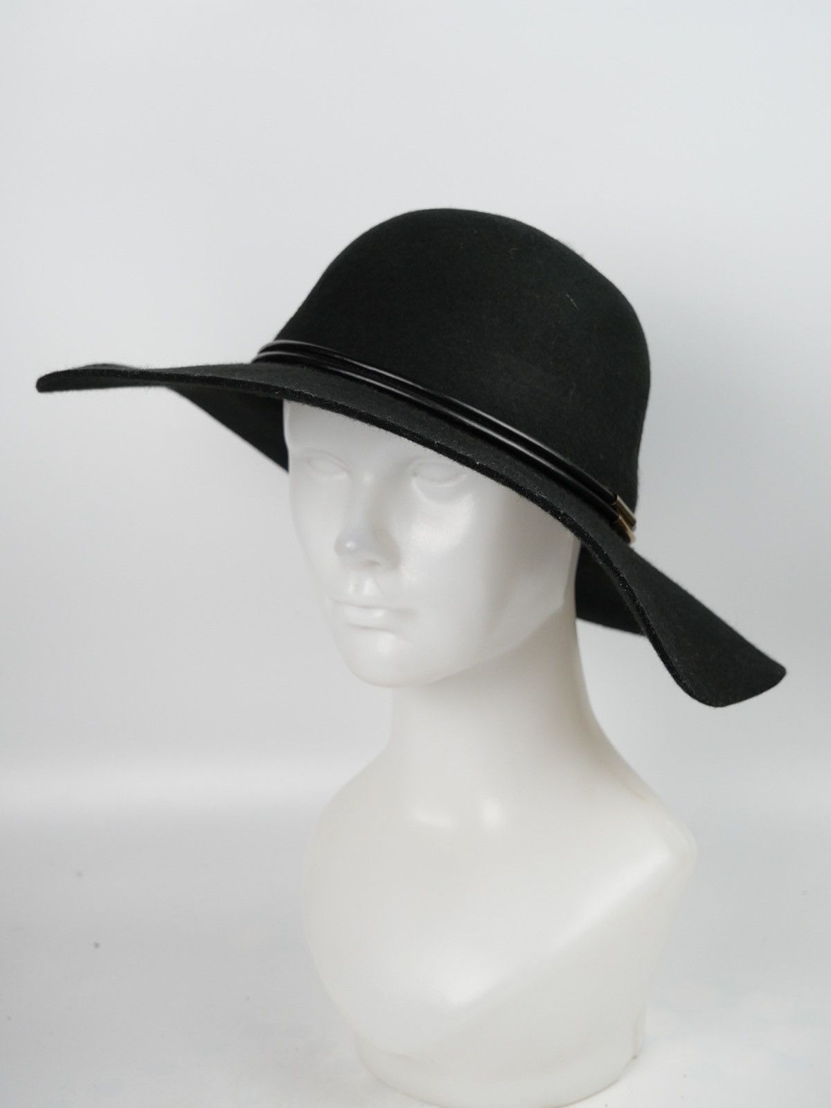 Wool Hat Wide Brim Hat Black Hat Size 56-57.5 cm