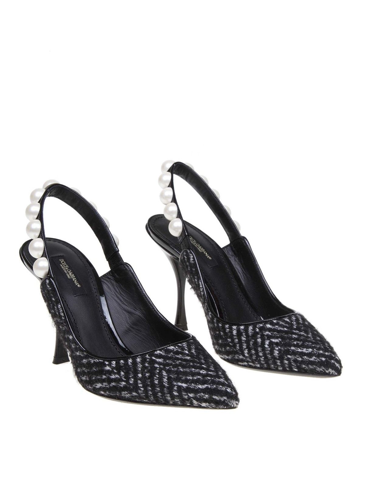 Dolce & Gabbana o1y0925 Spike Heel Pumps in Lead/White Size US 4 / IT 34 - 2 Thumbnail