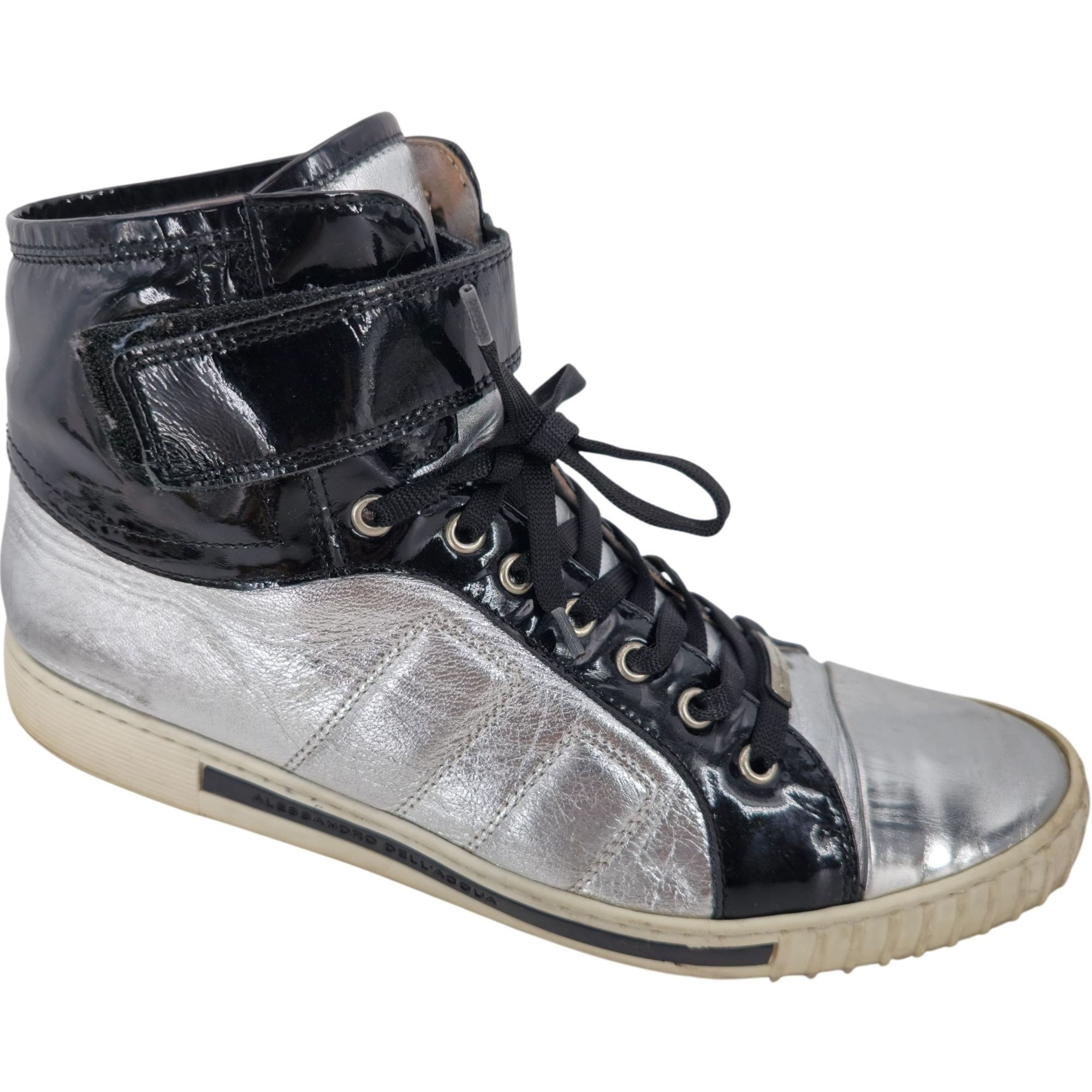 Alessandro Dell'acqua Alessandro Dell'Acqua Black Silver Metallic Fashion High-top Size US 10.5 / EU 43-44 - 1 Thumbnail