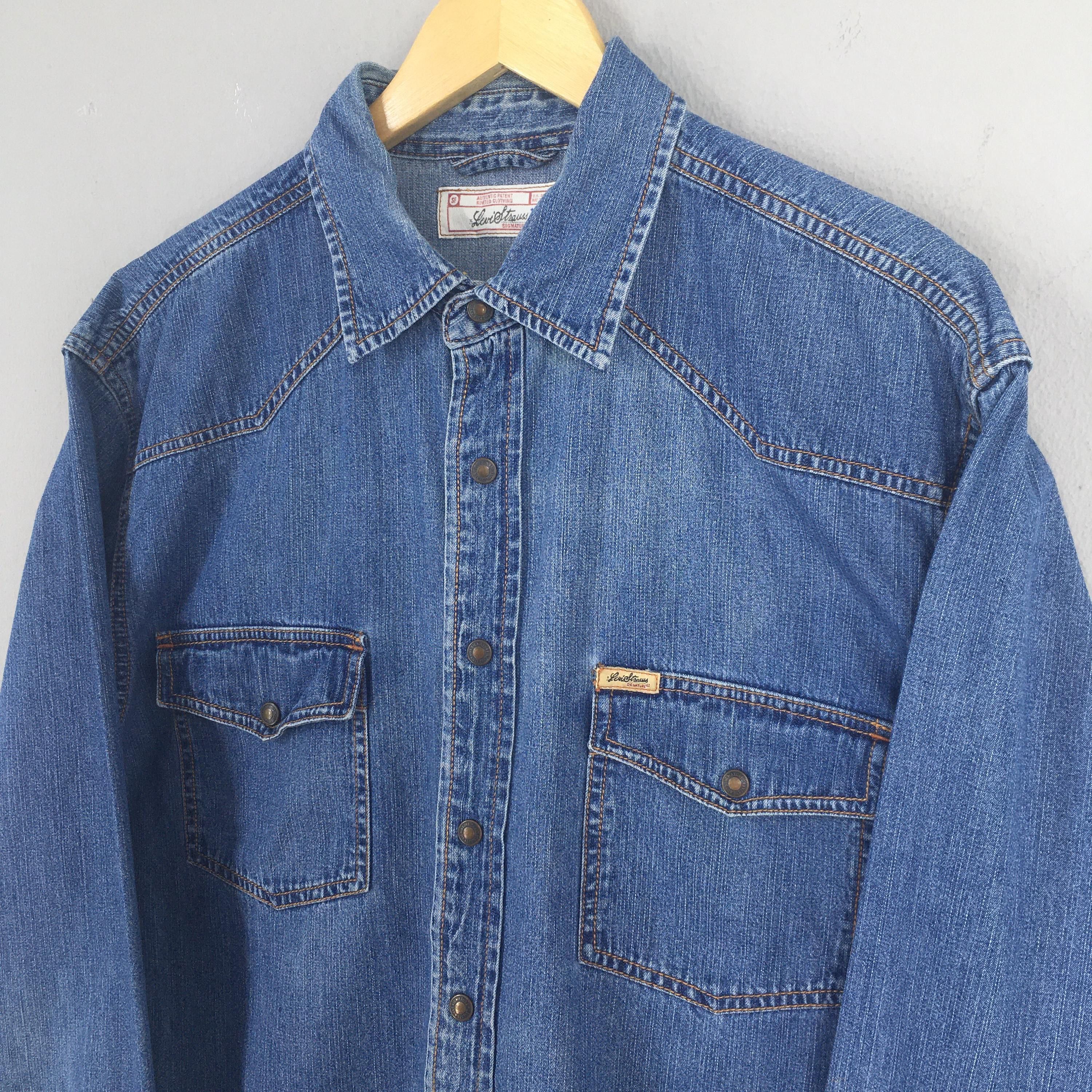 Vintage Levis Strauss Western Jeans Shirt Large