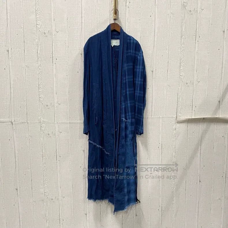 Greg Lauren Greg Lauren Indigo-Dyed Long Patchwork Robe Size US L / EU 52-54 / 3 - 1 Thumbnail