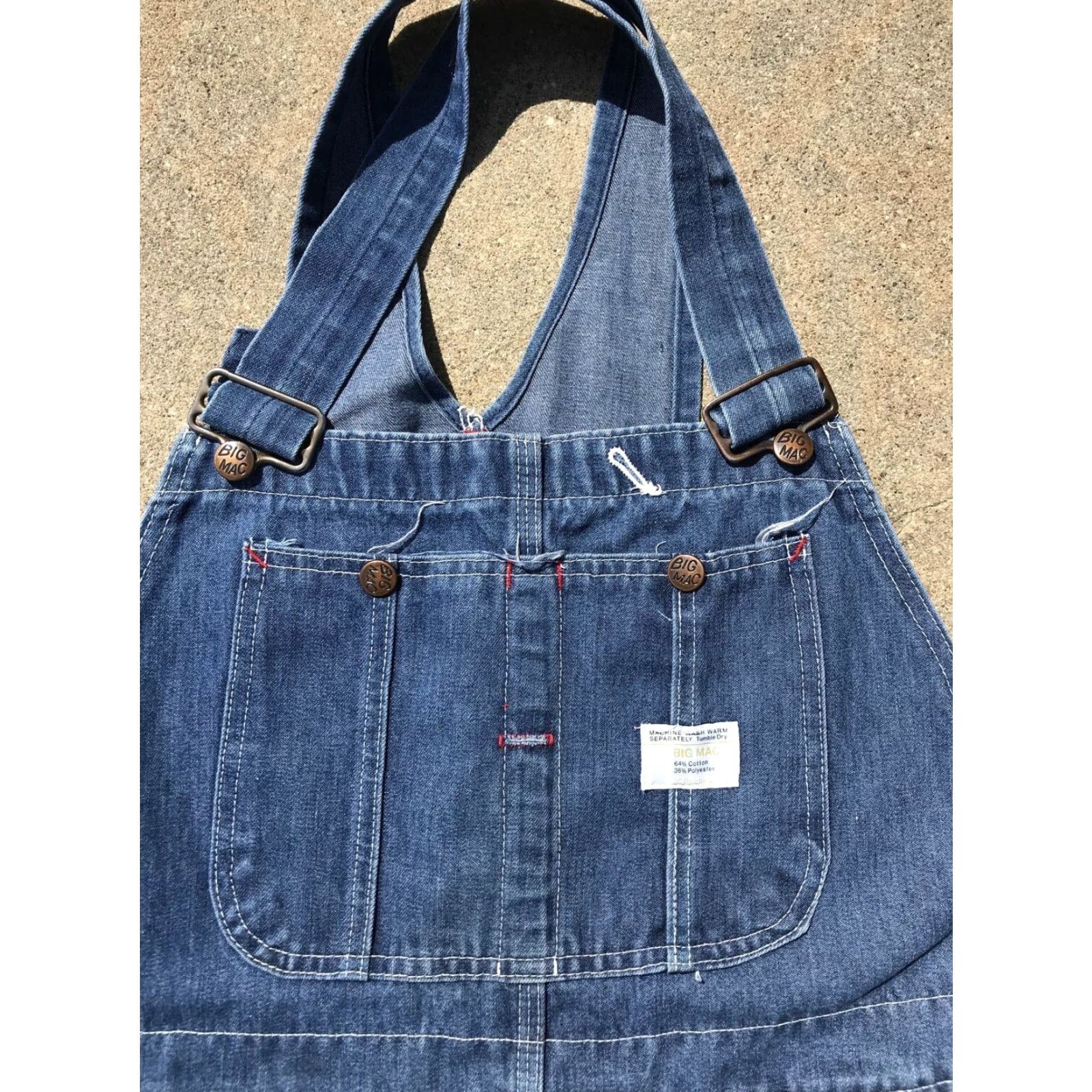 Vintage VINTAGE Penneys Big Mac Denim Overalls Sz 36 Waist Blue Grunge 60s-80s Mens Size US 36 / EU 52 - 2 Thumbnail