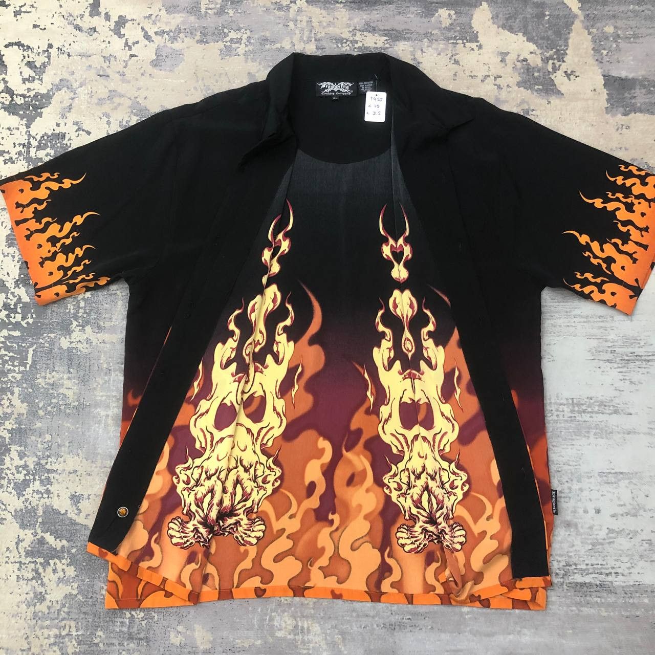 Dragonfly T455 DRAGONFLY SKULL X FIRE METAL BOWLING SHIRTS Size US XL / EU 56 / 4 - 3 Thumbnail