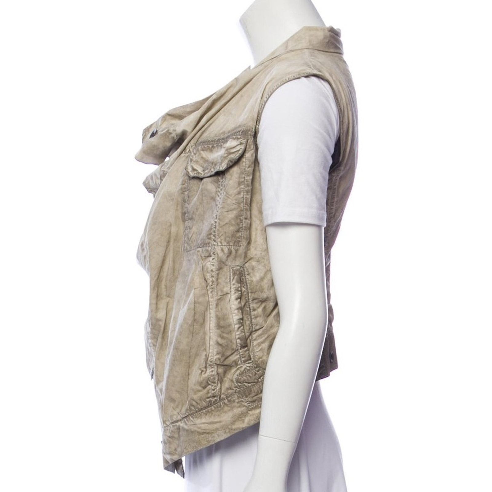Rick Owens Rick Owens Distressed Draped Vest Size S / US 4 / IT 40 - 2 Thumbnail