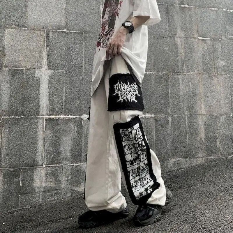 Japanese Brand × Vintage Gothic Punk Cargo Pants Anime Patch Pants Size US 32 / EU 48 - 2 Thumbnail