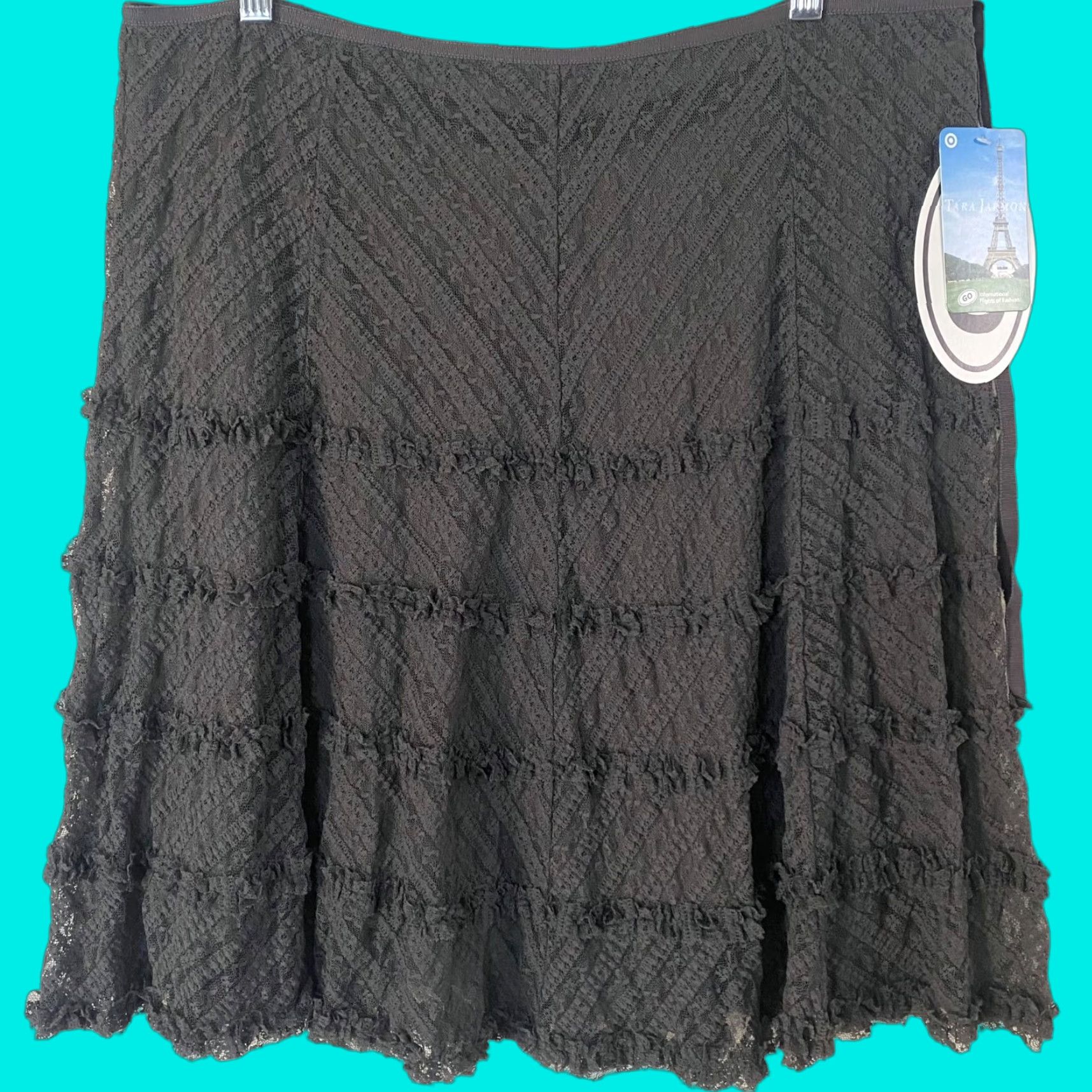 Tara Jarmon Tara Jarmon Skirt Ruffled Mini Travel Charcoal Gray Women's XL Size 40" / US 18 - 1 Thumbnail