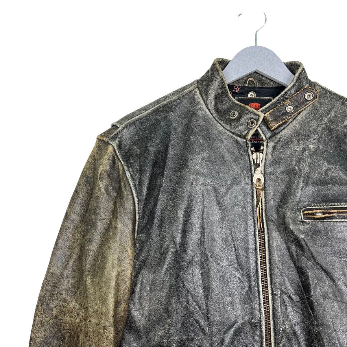 Japanese Brand 🔥 70s VINTAGE RBC LEATHER ROAD MASTER MOTO RIDER JACKET Size US L / EU 52-54 / 3 - 11 Thumbnail