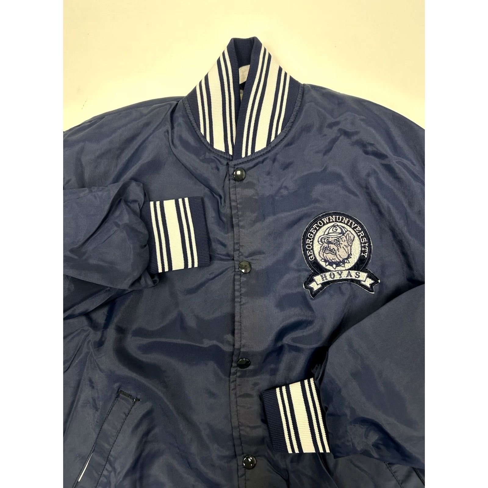 Salem Sportswear VINTAGE Gem Sportswear Georgetown Hoyas Bomber Jacket M Blue Embroidered Snaps 70s 80s Mens Size US M / EU 48-50 / 2 - 2 Thumbnail