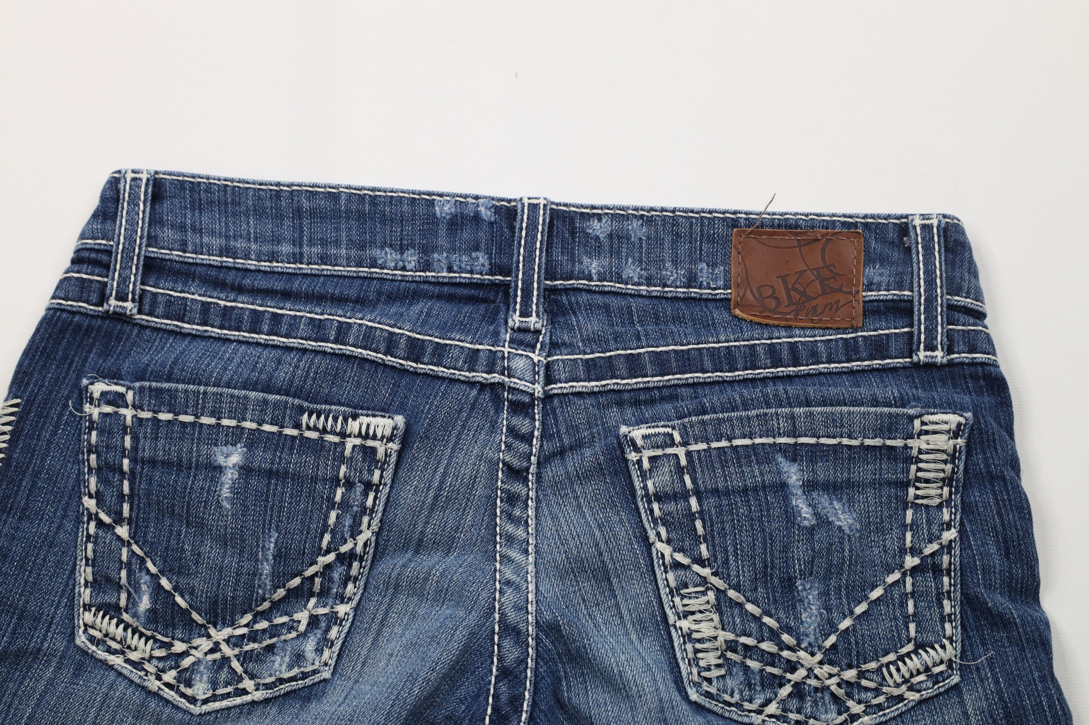 Vintage Buckle BKE Stitch Stella Stretch Denim Jean Shorts Blue Size 26" / US 2 / IT 38 - 9 Thumbnail