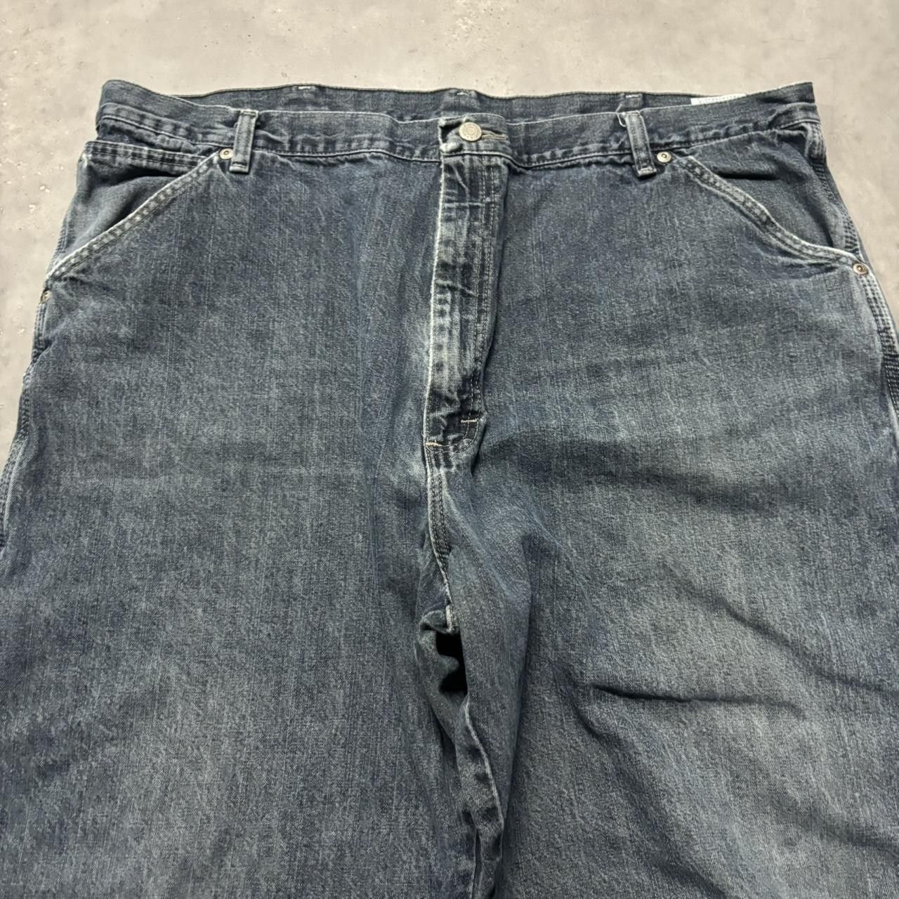 Japanese Brand × Vintage Crazy Vintage Y2K/2000s Baggy Grunge Dark Wash Skater Carpenter Denim Jeans! Size US 42 / EU 58 - 5 Thumbnail
