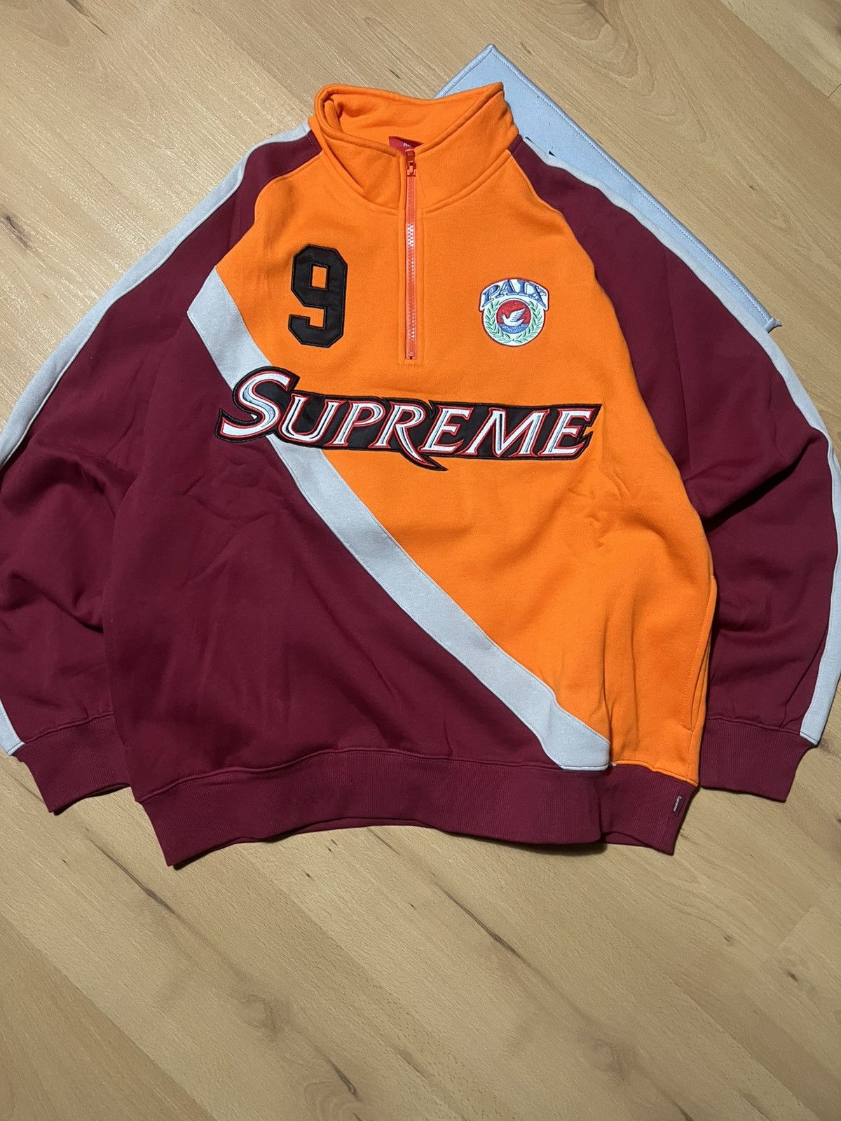 Supreme Supreme Half Zip Track Sweatshirt Orange Burgundy Logo Size US M / EU 48-50 / 2 - 2 Thumbnail