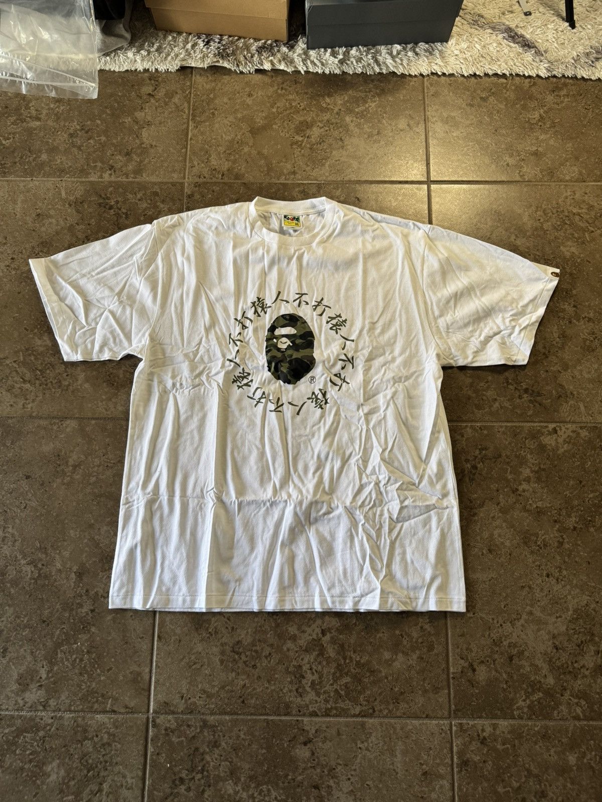Bape BAPE 1ST Camo Kanji Logo Japan Tee White Size US XXL / EU 58 / 5 - 1 Thumbnail
