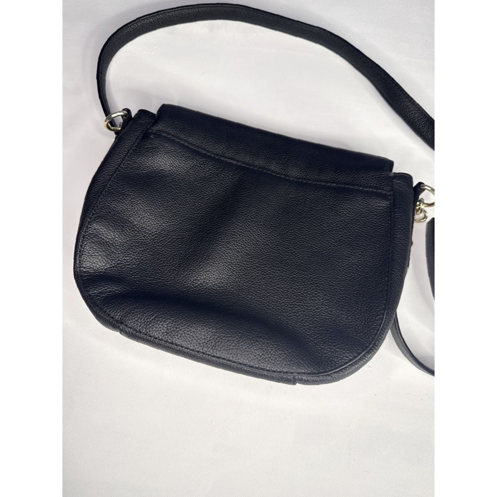 Vintage VINTAGE Kate Spade Crossbody Bag Black Leather Pebbled Gold Hardware Womens Purse Size ONE SIZE - 6 Thumbnail
