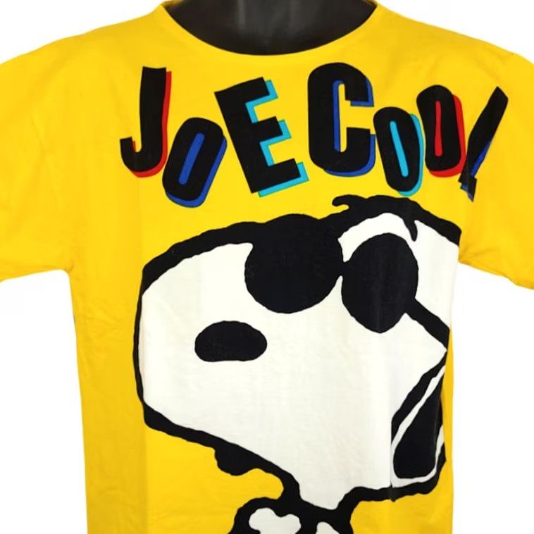 Peanuts VINTAGE Snoopy Joe Cool T Shirt Womens Size Large 80s 90s Suika Peanuts All Over Print Yellow Cotton Tangmo Crew Neck Short Sleeve Size L / US 10 / IT 46 - 2 Thumbnail