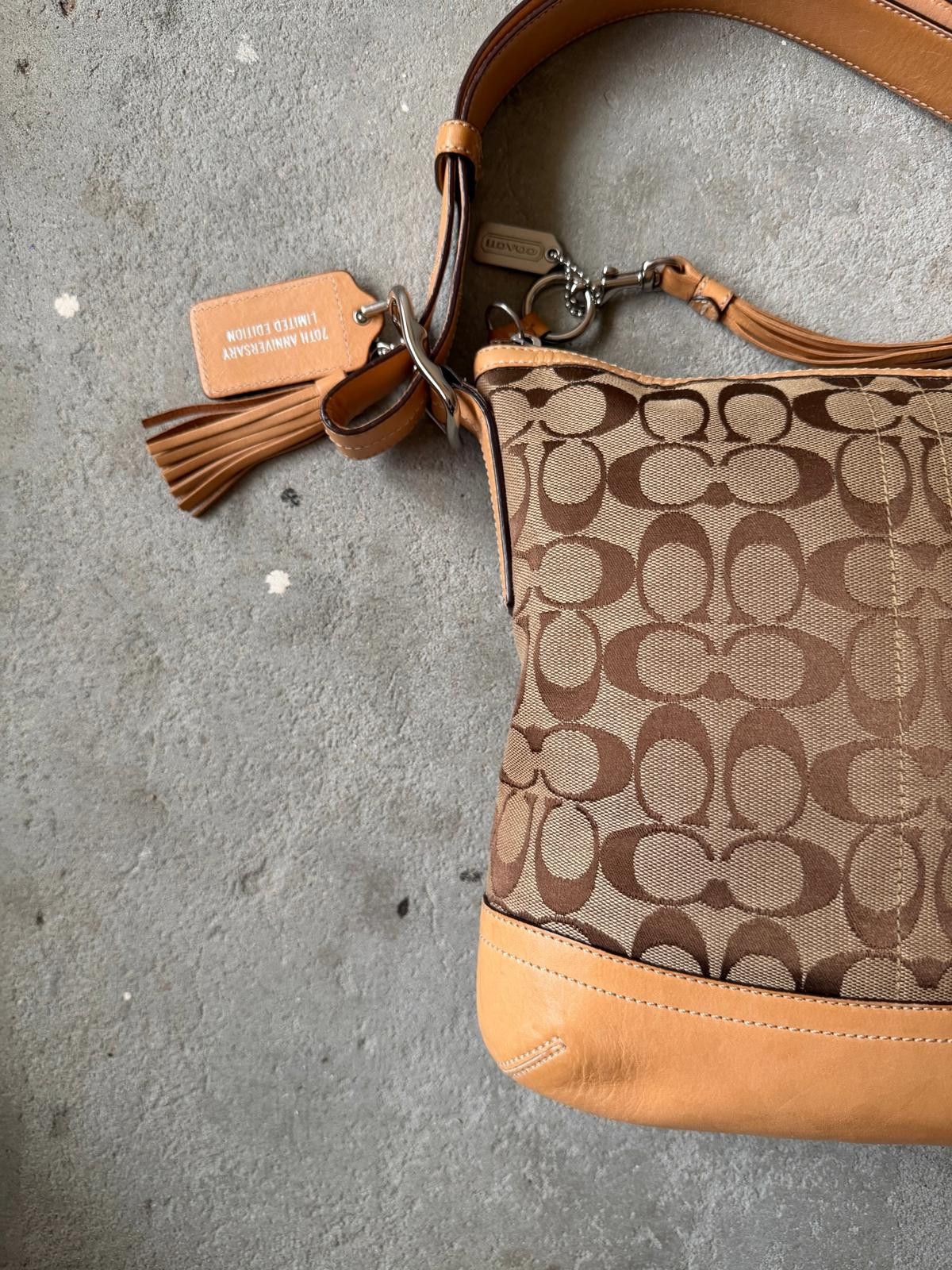 Coach Coach Signature East West Hobo Shoulder Bag Beige Size ONE SIZE - 6 Thumbnail
