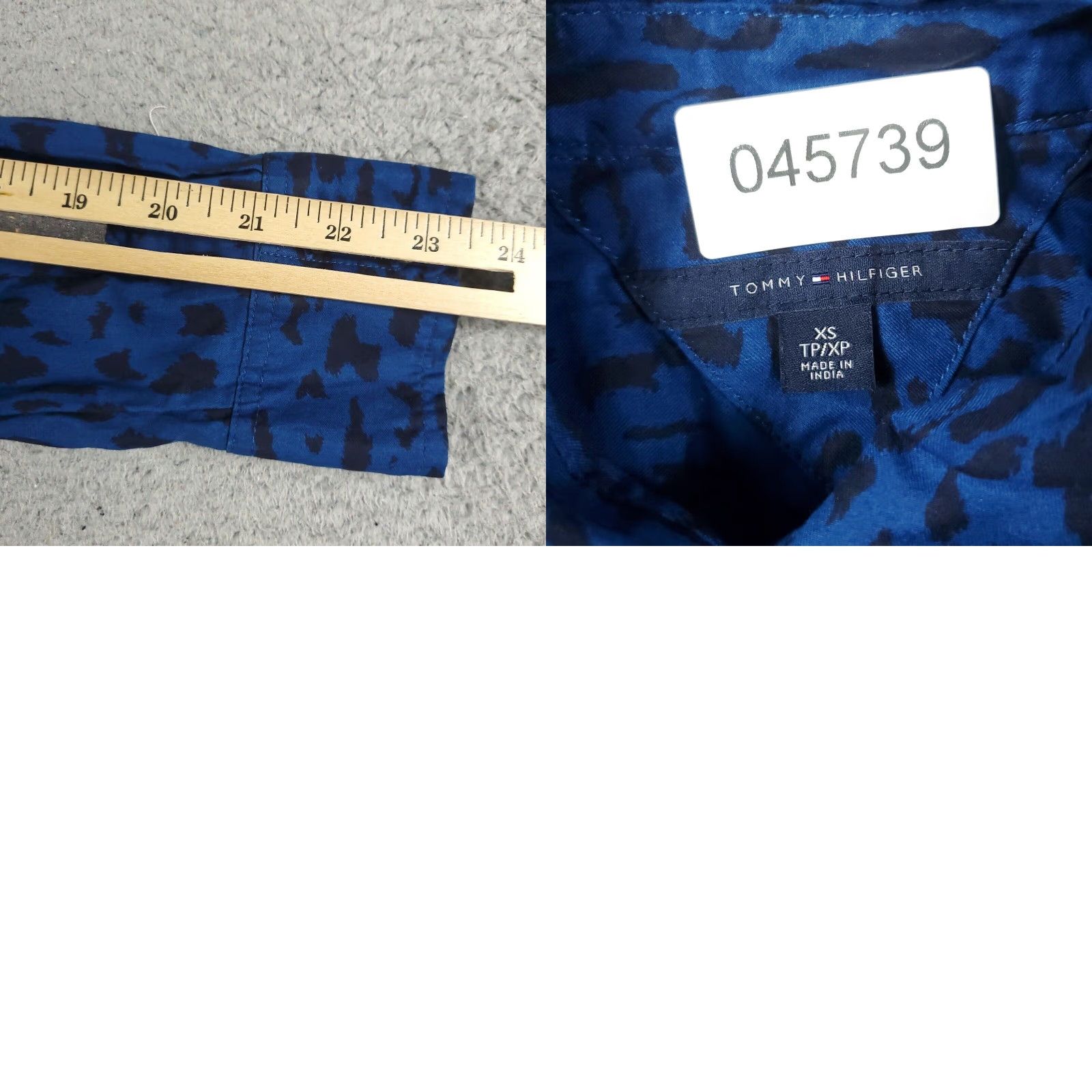 Tommy Hilfiger Tommy Hilfiger Blue Shirt Dress Womens XS Cotton Short Sleeve Button Front Size XS / US 0-2 / IT 36-38 - 8 Thumbnail